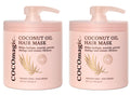 Cocomagic Coconut Oil Hair Mask | Repair Damage, Frizz Control, Shine | Protein-Rich Hydration | Made in USA 16oz (2 Pack)