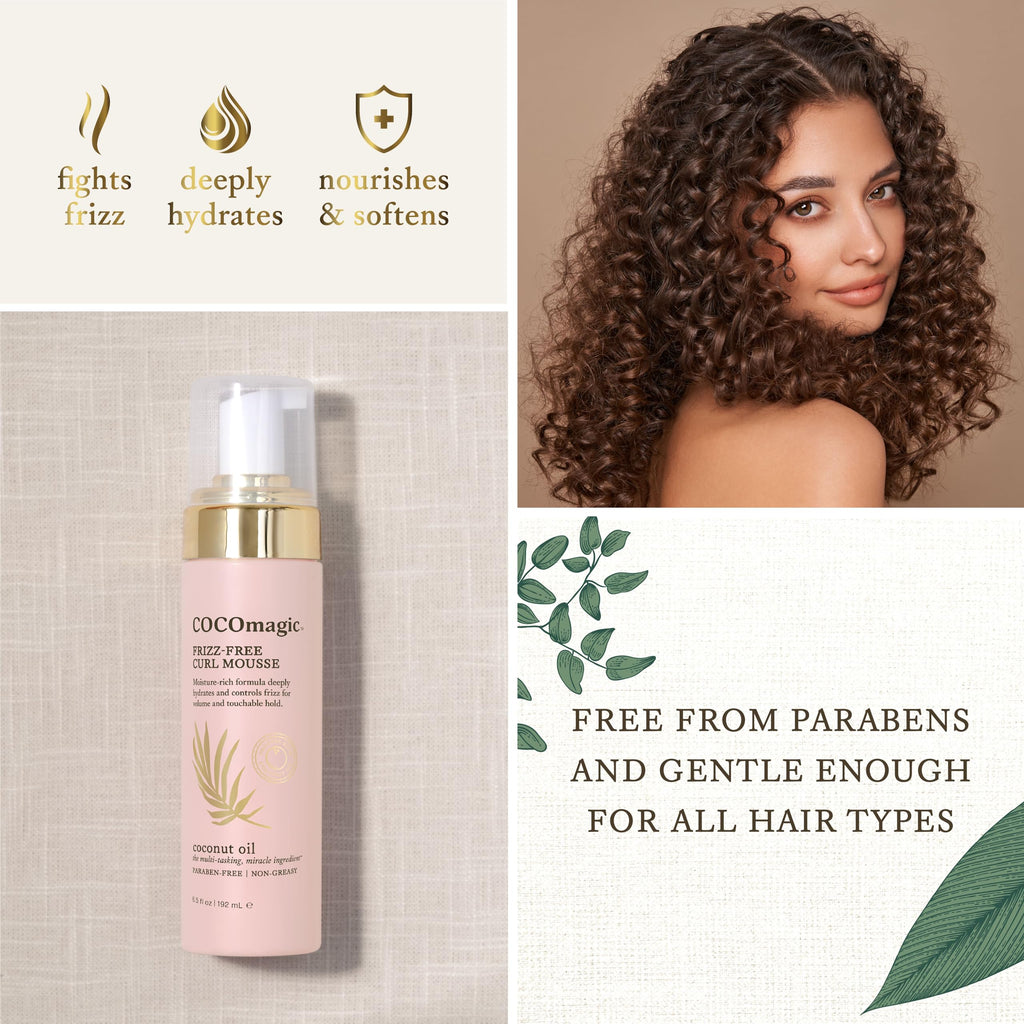 Cocomagic Frizz-Free Curl Mousse with Coconut Oil | Defines, Hydrates & Soft Hold