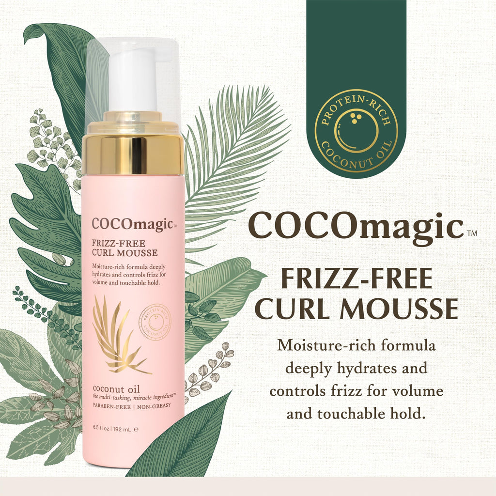 Cocomagic Frizz-Free Curl Mousse with Coconut Oil | Defines, Hydrates & Soft Hold