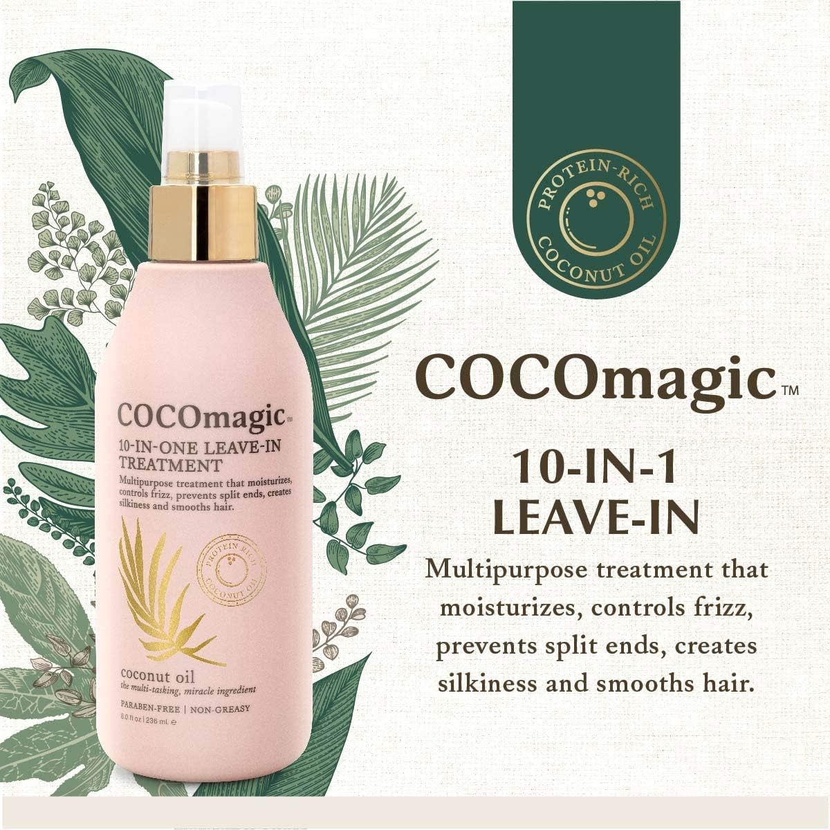 Cocomagic 10-in-1 Leave-In Treatment with Coconut Oil | Hydrate & Detangle