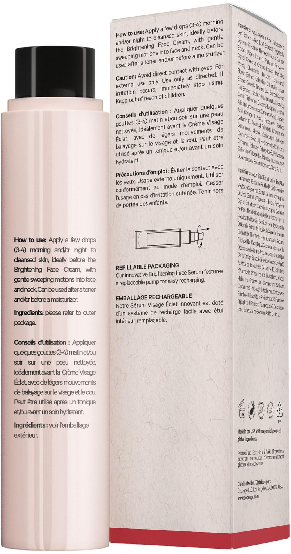 Codeage Maison Rouge Brightening Serum Refill – Glutathione, Vitamin C, Hyaluronic Acid & Collagen