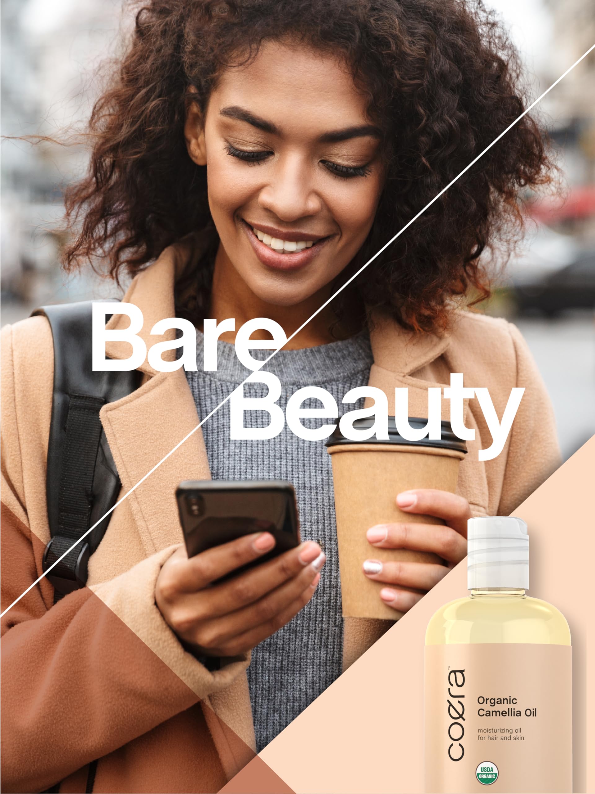 Coera Camellia Seed Oil Organic | 8 fl oz Moisturizing Hair & Skin Oil | Free of Parabens, SLS & Fragrances