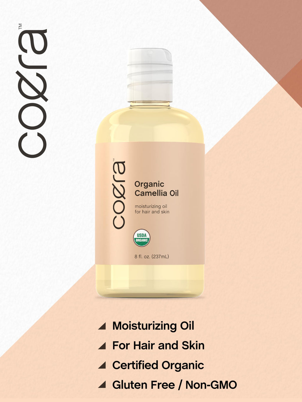 Coera Camellia Seed Oil Organic | 8 fl oz Moisturizing Hair & Skin Oil | Free of Parabens, SLS & Fragrances