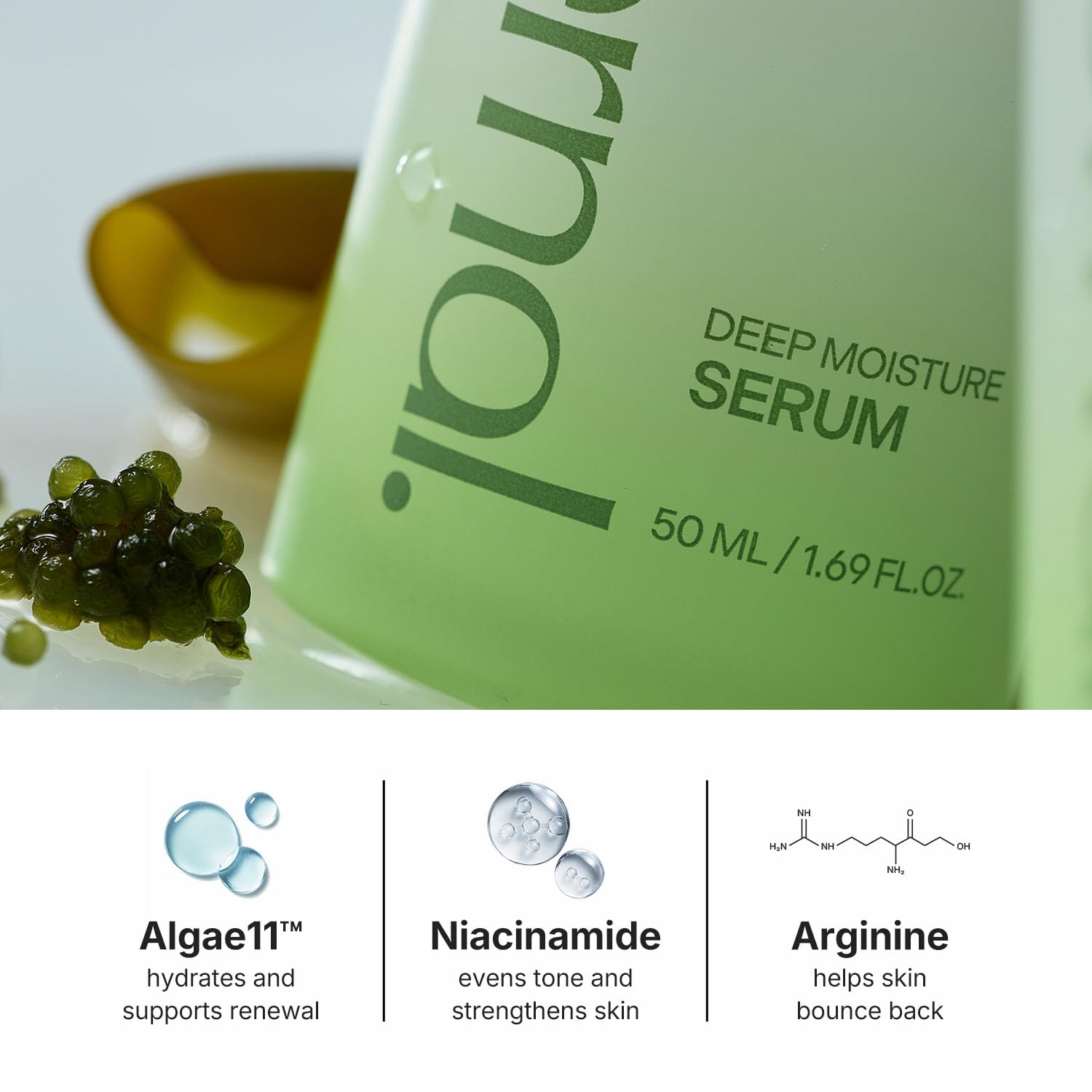 Coeternal Deep Moisture Serum — Hydrating Algae11 Serum with Niacinamide & Arginine, Fragrance-Free, 50ml
