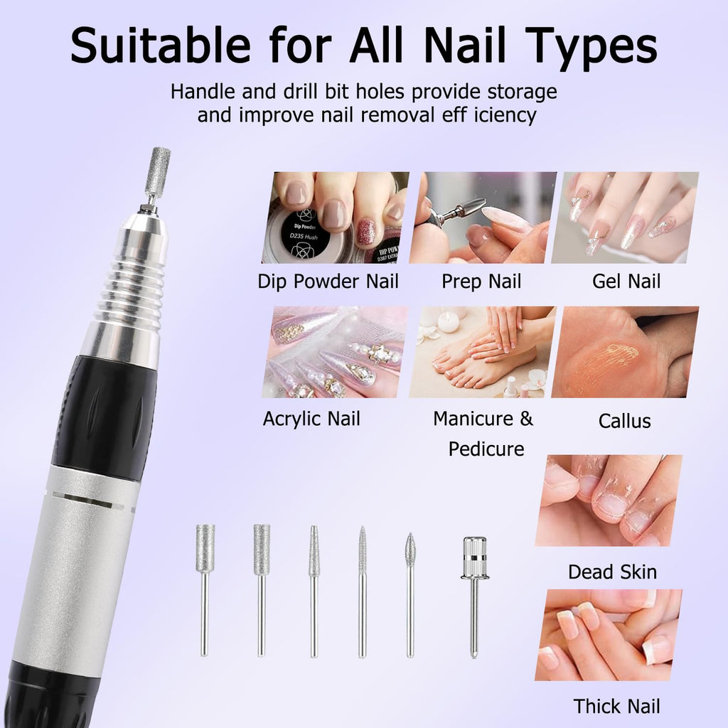 CoFashion Professional Nail Drill with Pedal – 30000 RPM E-File for Home or Salon