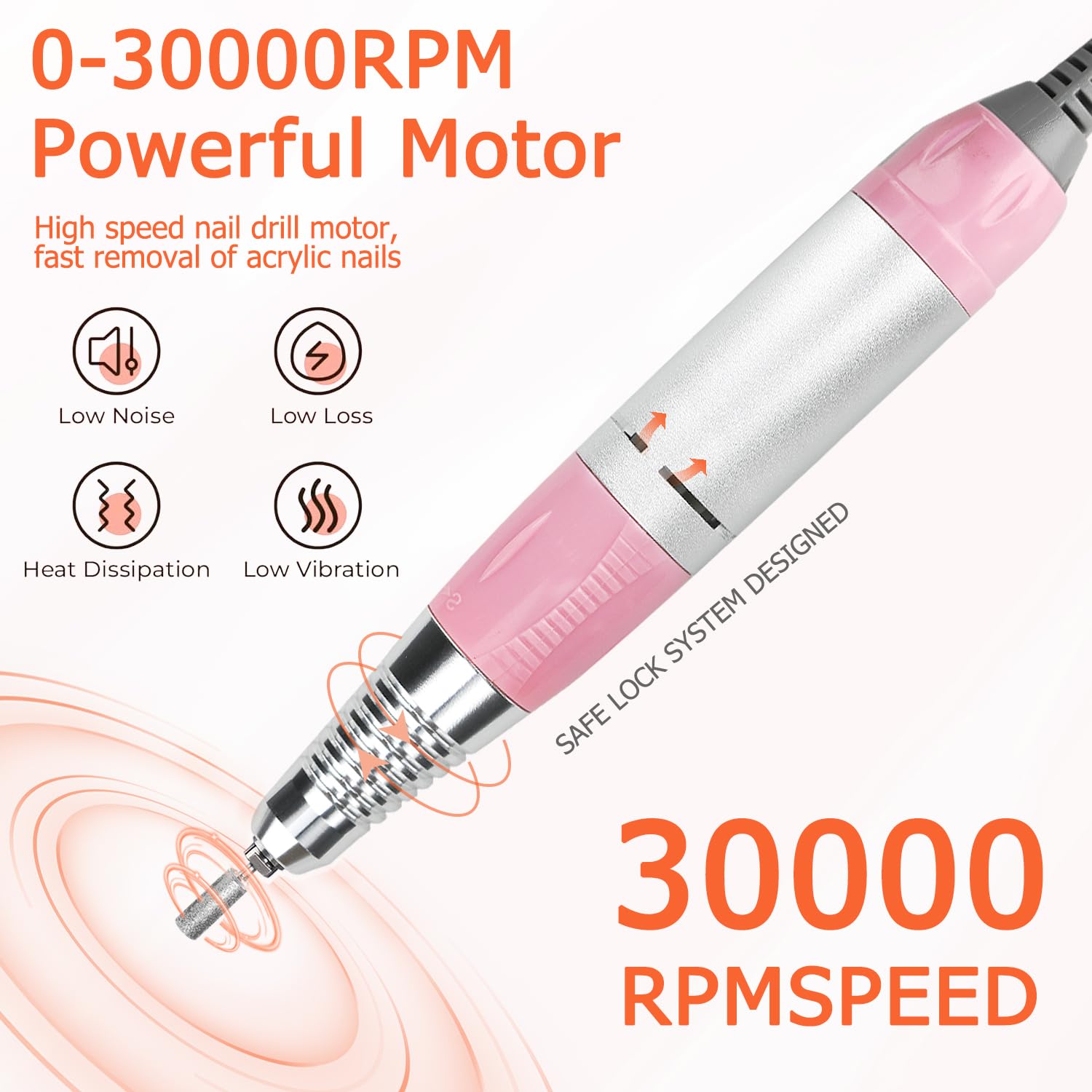 CoFashion 30000rpm Electric Nail Drill Kit – Professional Efile for Acrylic & Gel Nails