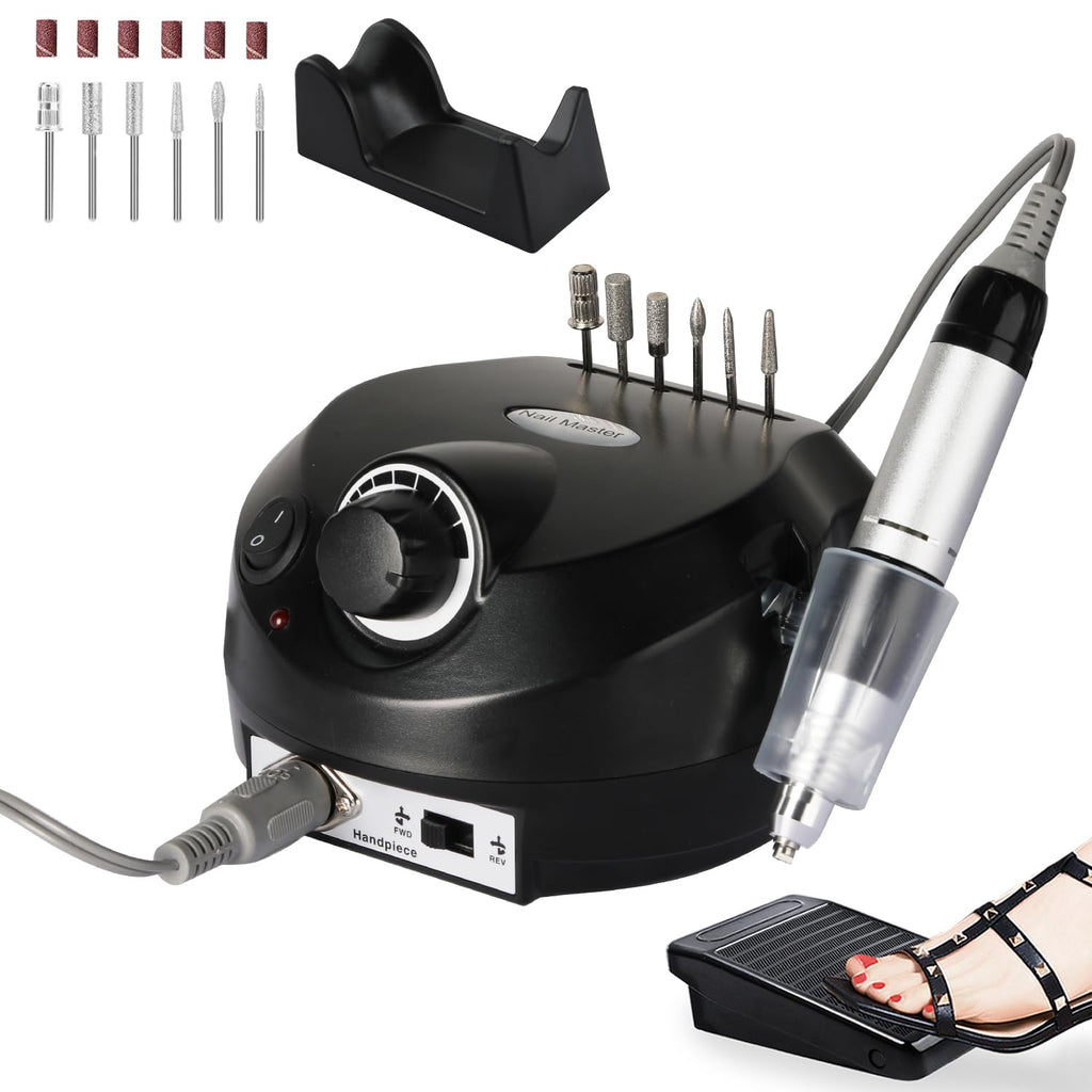 CoFashion Professional Nail Drill with Pedal – 30000 RPM E-File for Home or Salon