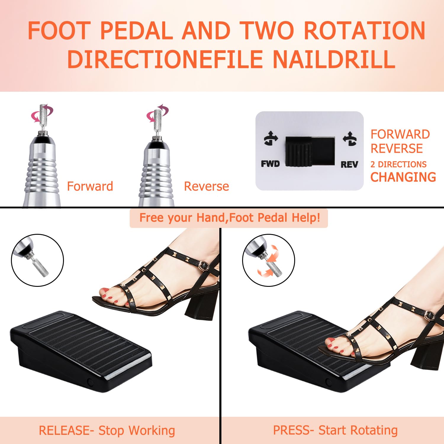 CoFashion 30000rpm Electric Nail Drill Kit – Professional Efile for Acrylic & Gel Nails