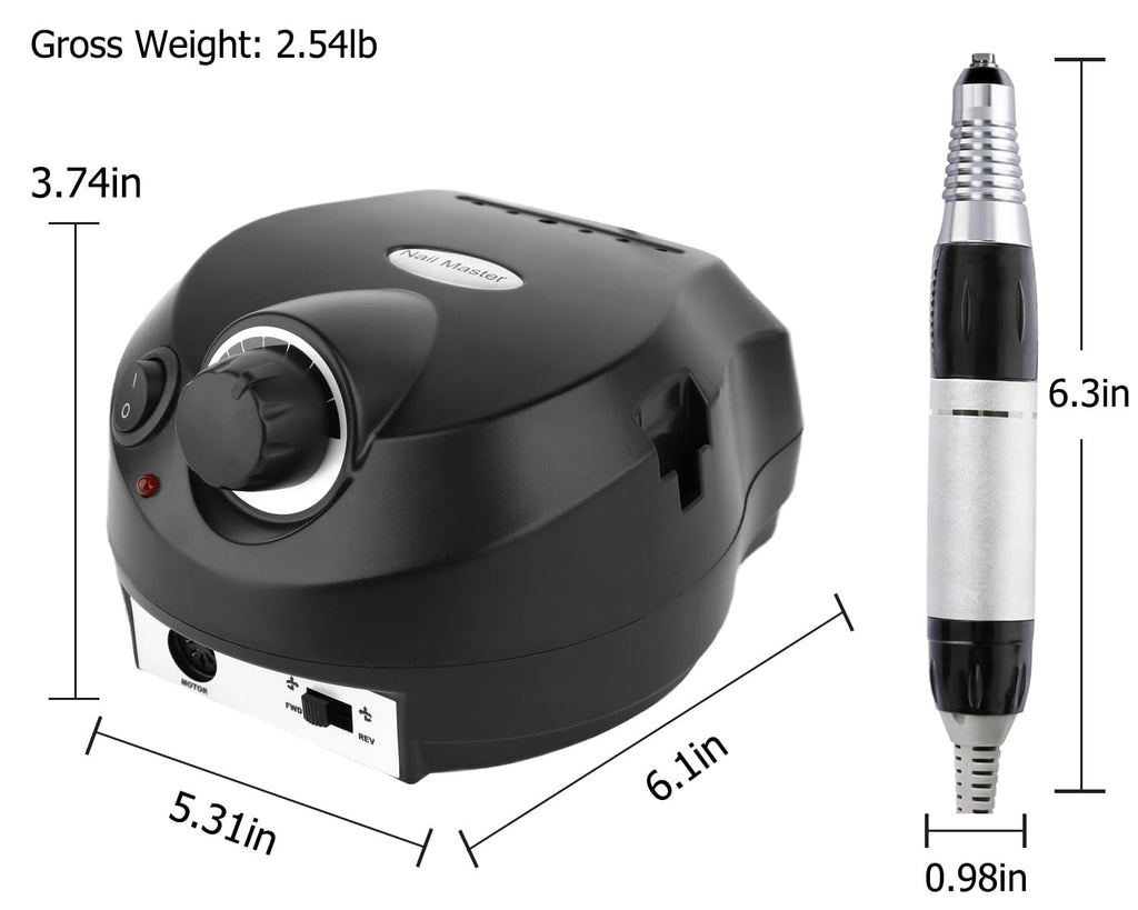 CoFashion Electric Nail Drill 30000RPM Efile Kit – 6 Bits & 6 Sanding Bands for Acrylic & Gel Nails