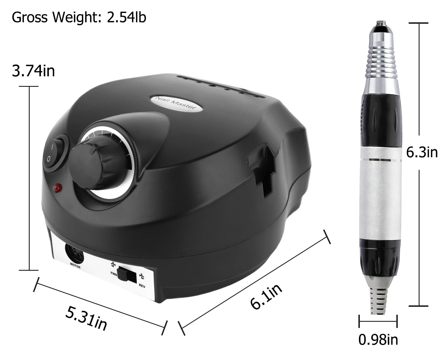 CoFashion Electric Nail Drill 30000RPM Efile Kit – 6 Bits & 6 Sanding Bands for Acrylic & Gel Nails