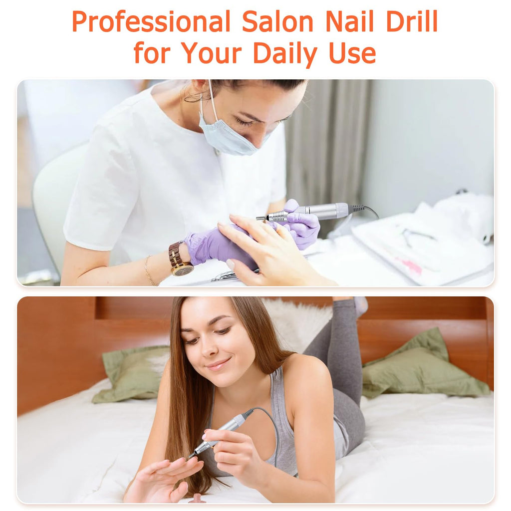 CoFashion Acrylic Nail Drill 30000 RPM with Foot Pedal – E File for Gel Nails