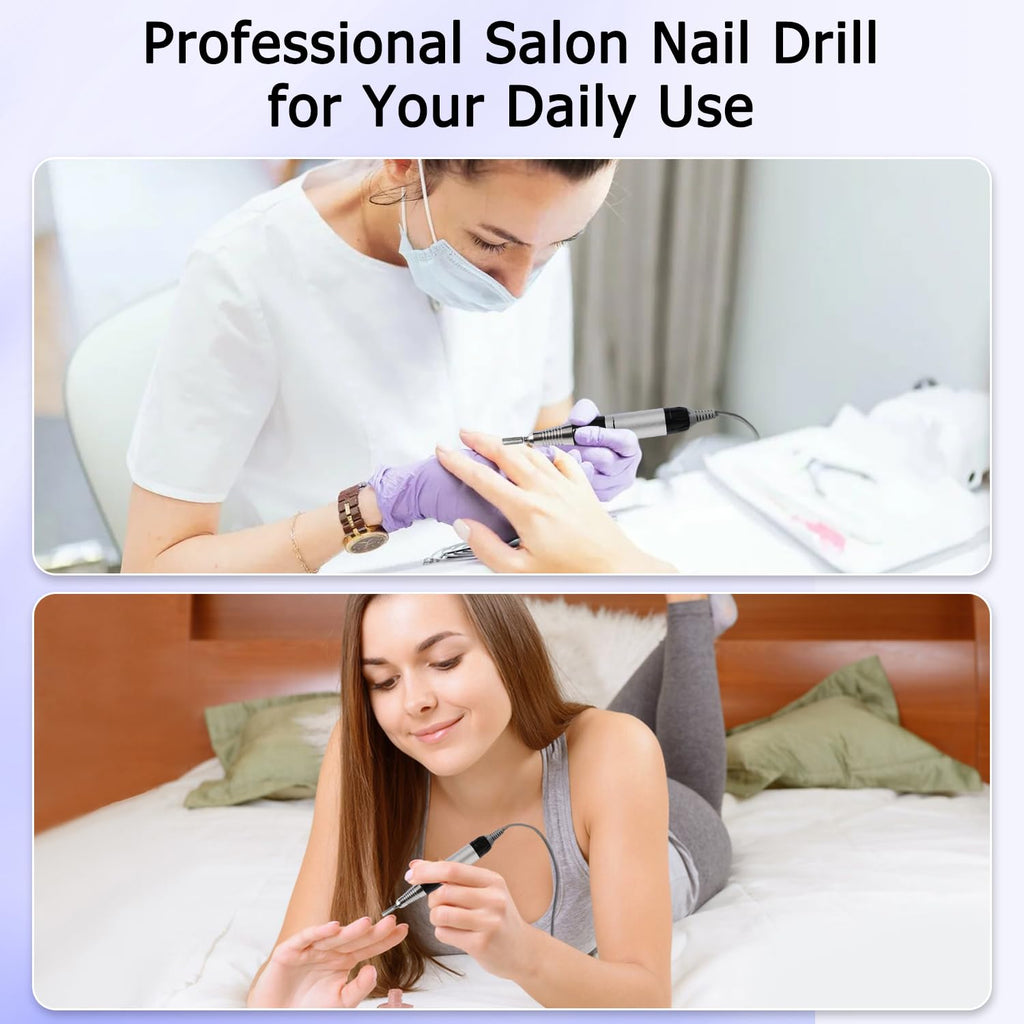 CoFashion Professional Nail Drill with Pedal – 30000 RPM E-File for Home or Salon