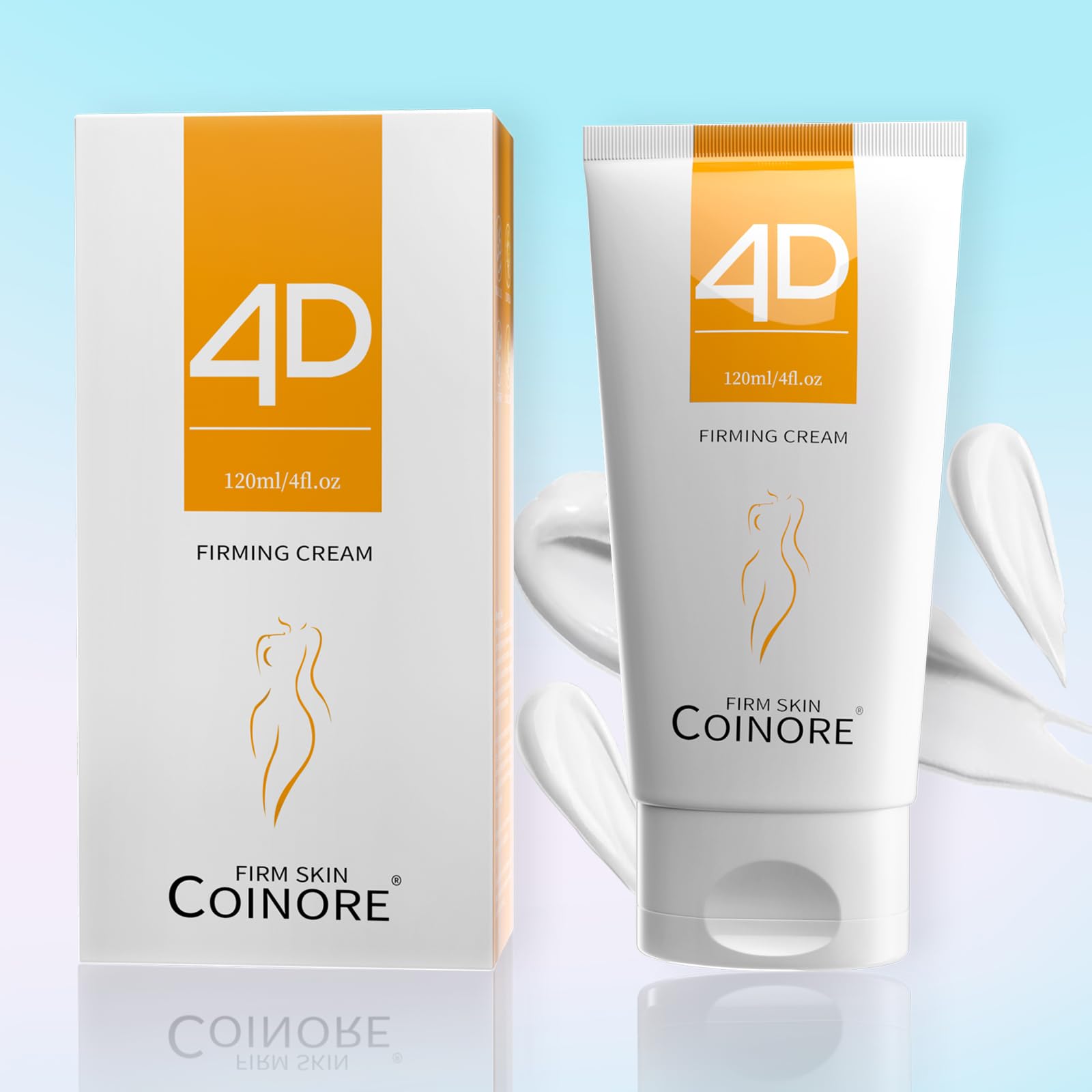 Coinore B Flat Belly Firming Cream — Fast Absorbing Moisturizer for Belly, Thigh & Buttocks | 4.0 Fl Oz