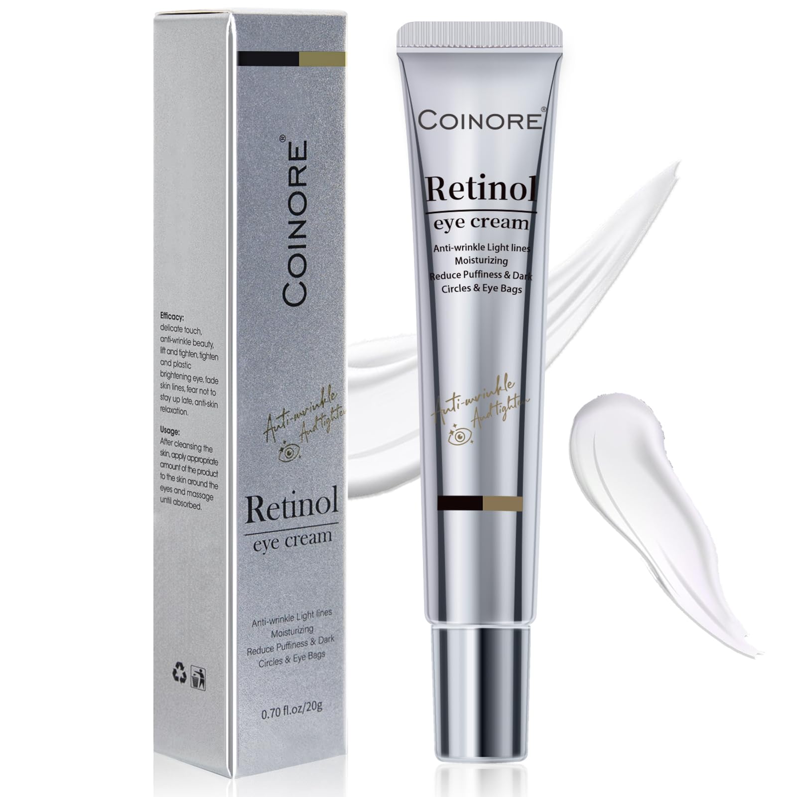 Coinore Retinol Under Eye Cream – Dark Circles, Puffiness & Fine Lines