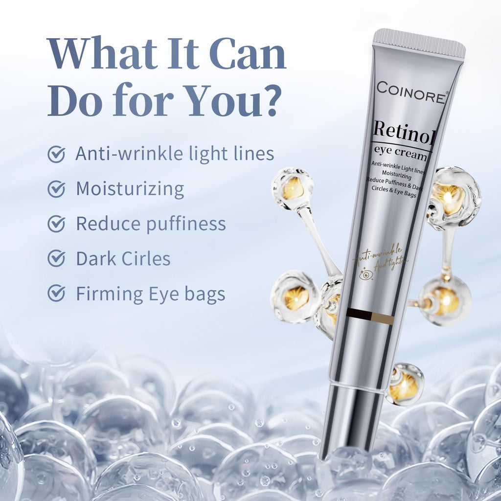 Coinore Retinol Under Eye Cream – Dark Circles, Puffiness & Fine Lines