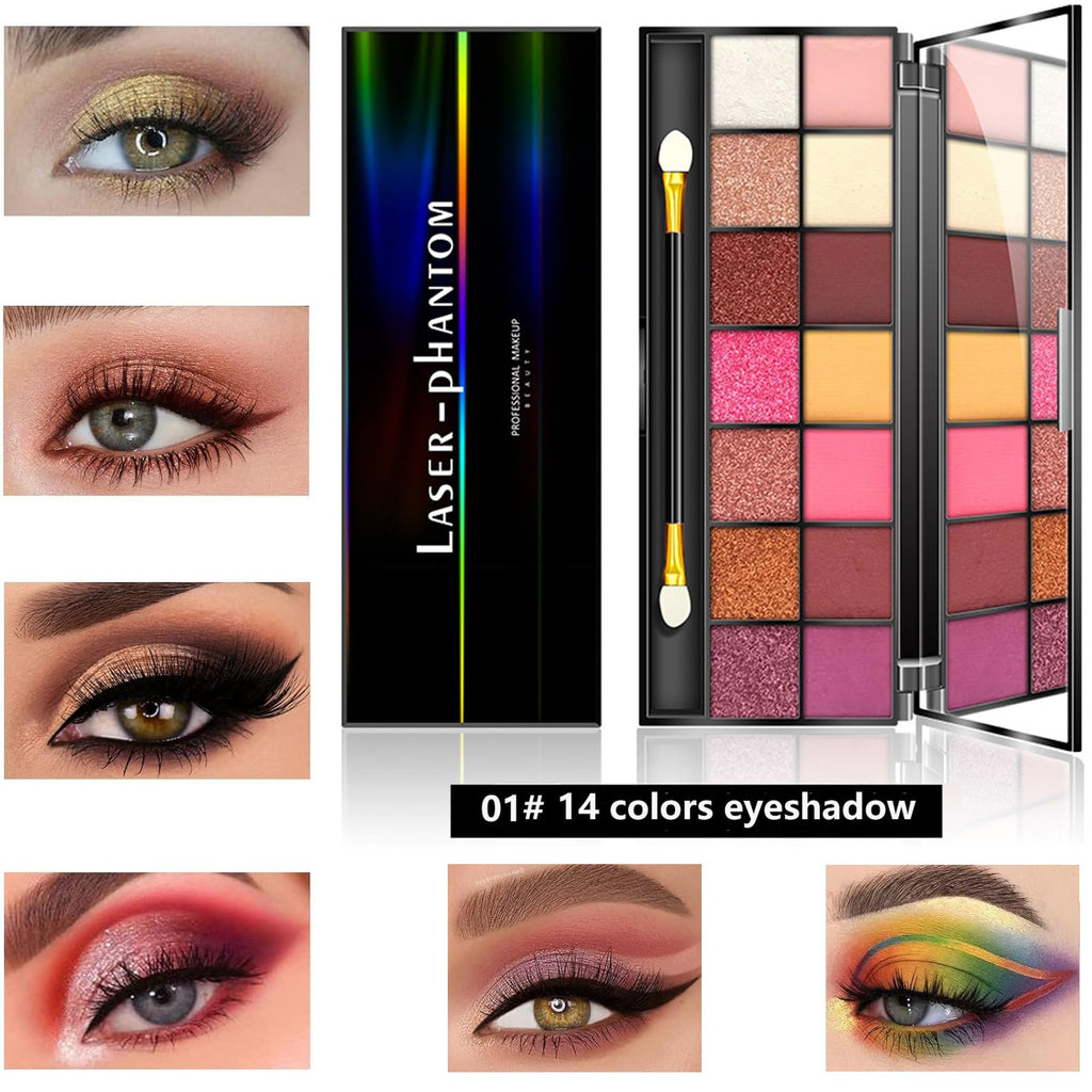 Coliusa All-in-One Makeup Kit for Women | Complete Set with Eyeshadow Palette, Foundation, Lip Gloss