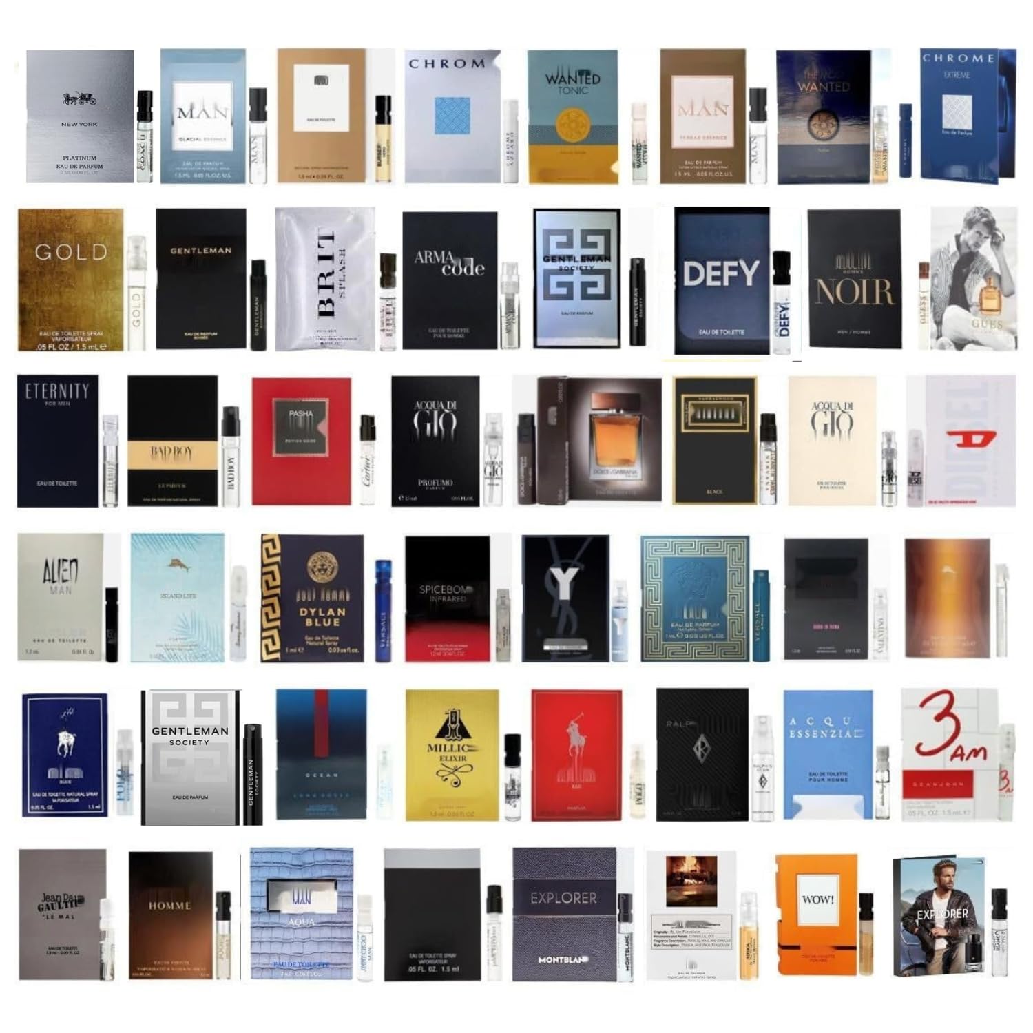 Cologne 11 Designer Samples Vials for Men – Travel Fragrance Kit