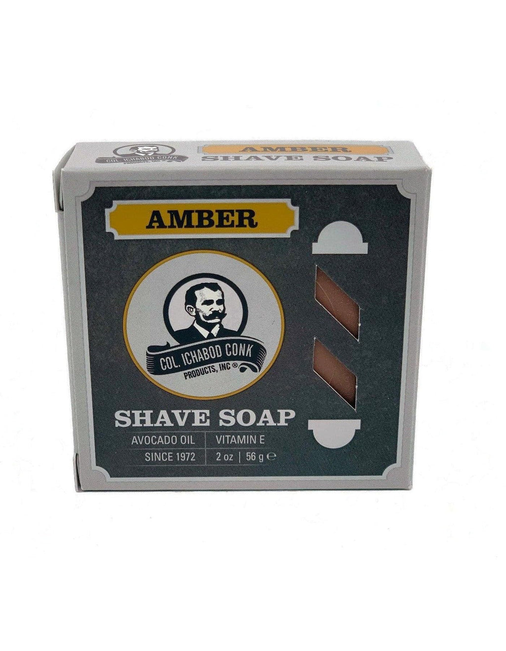 Colonel Conk Amber Shaving Soap Bar – 2.25 oz, Glycerin Rich