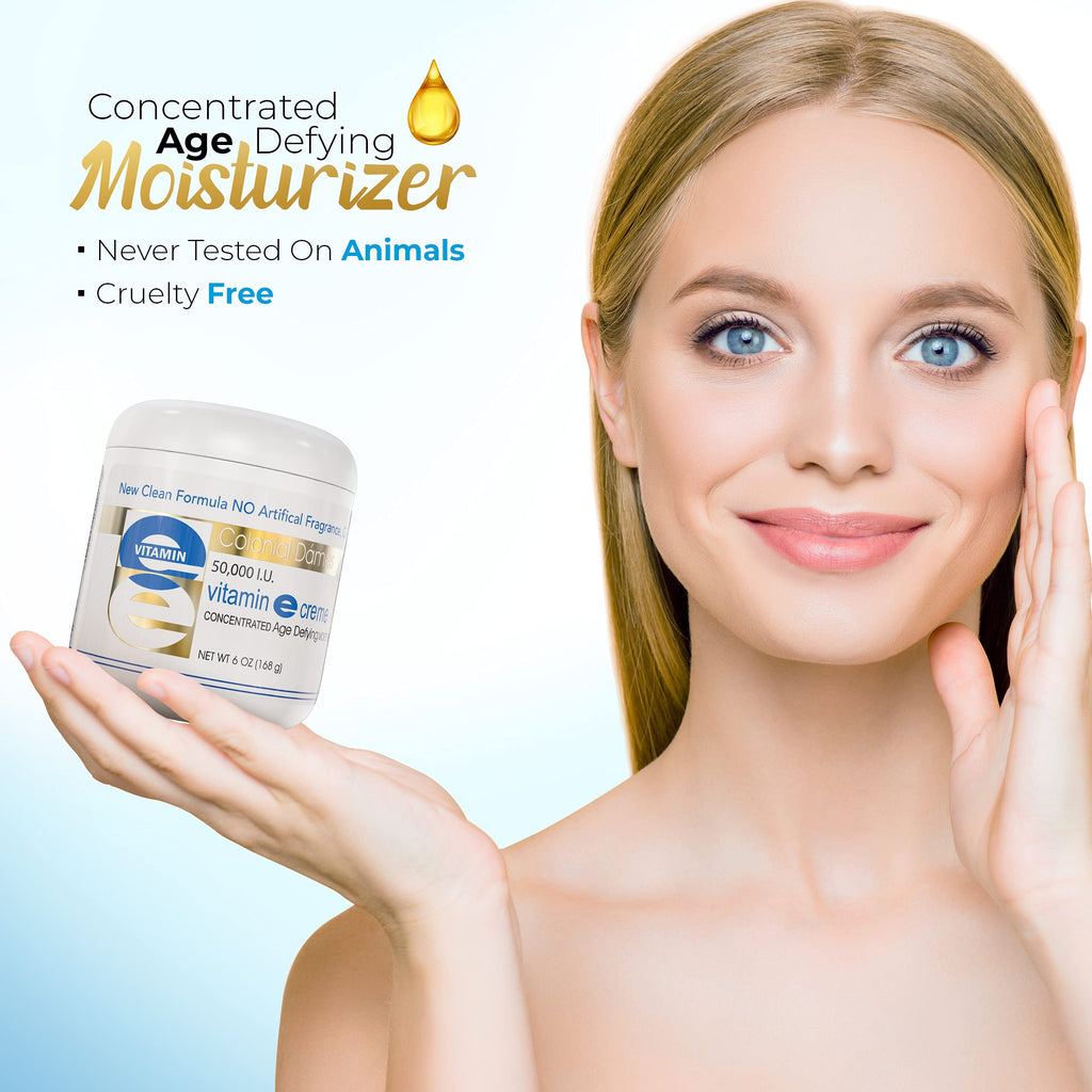 Colonial Dames High Potency 50,000 IU Vitamin E Moisturizer | Hydration for Dry Skin & Fine Lines
