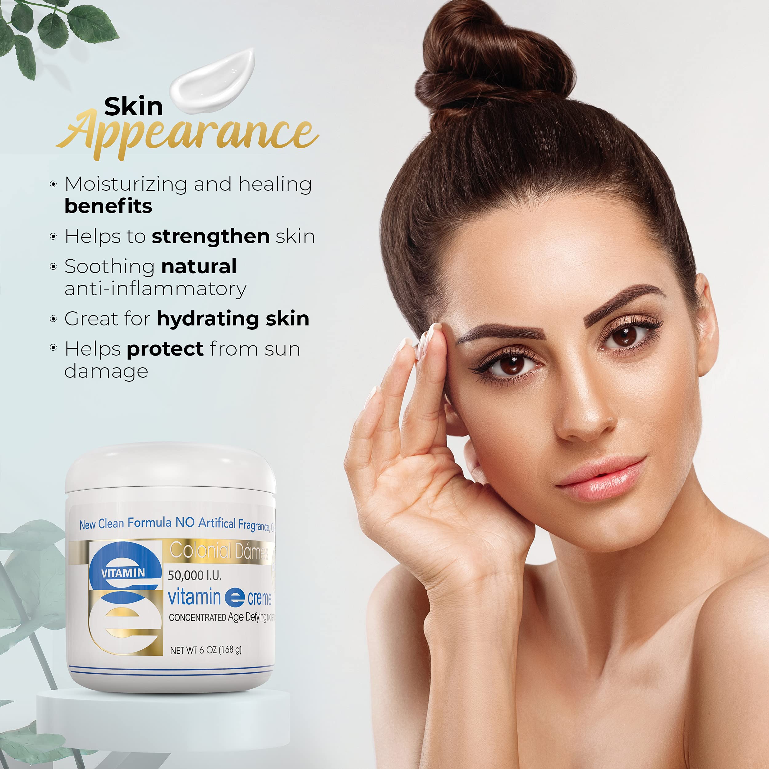 Colonial Dames High Potency 50,000 IU Vitamin E Moisturizer | Hydration for Dry Skin & Fine Lines