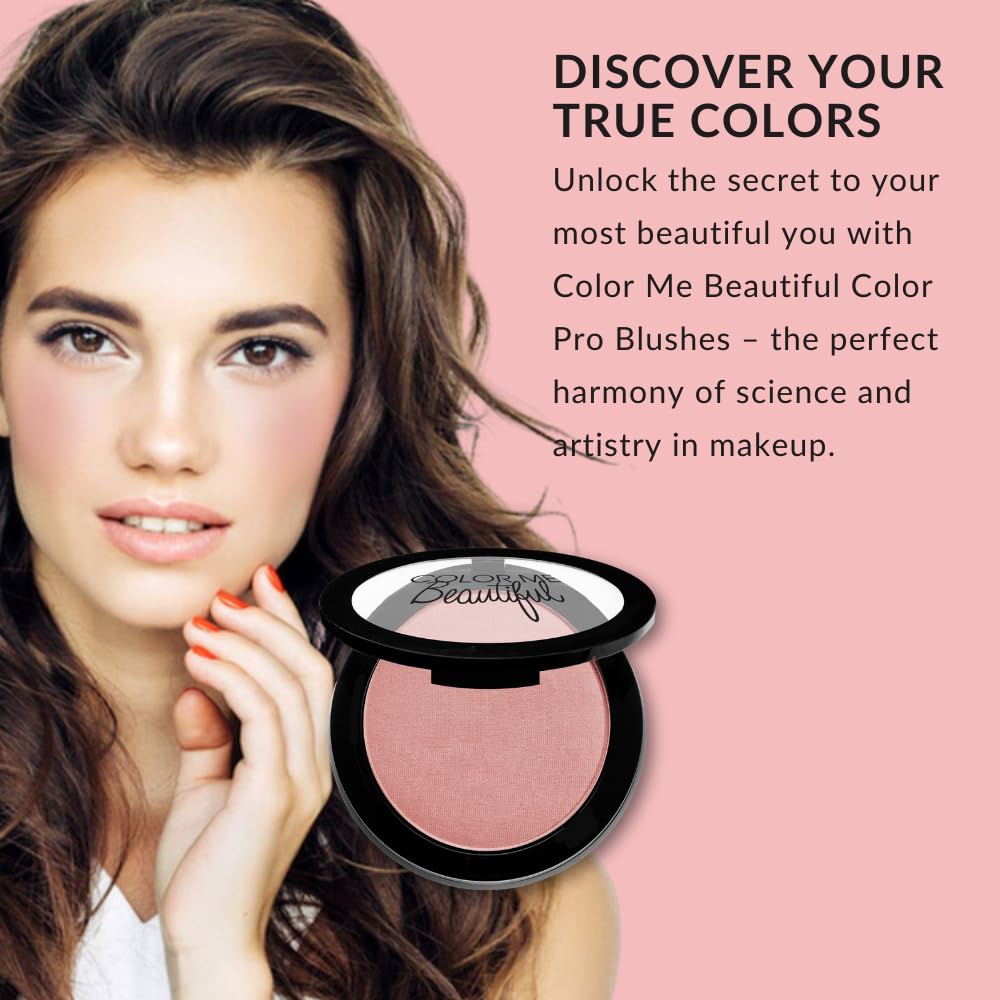 Color Pro Blush by Color Me Beautiful - Pressed Powder Blush with Buildable Coverage for Complexion Enhancement