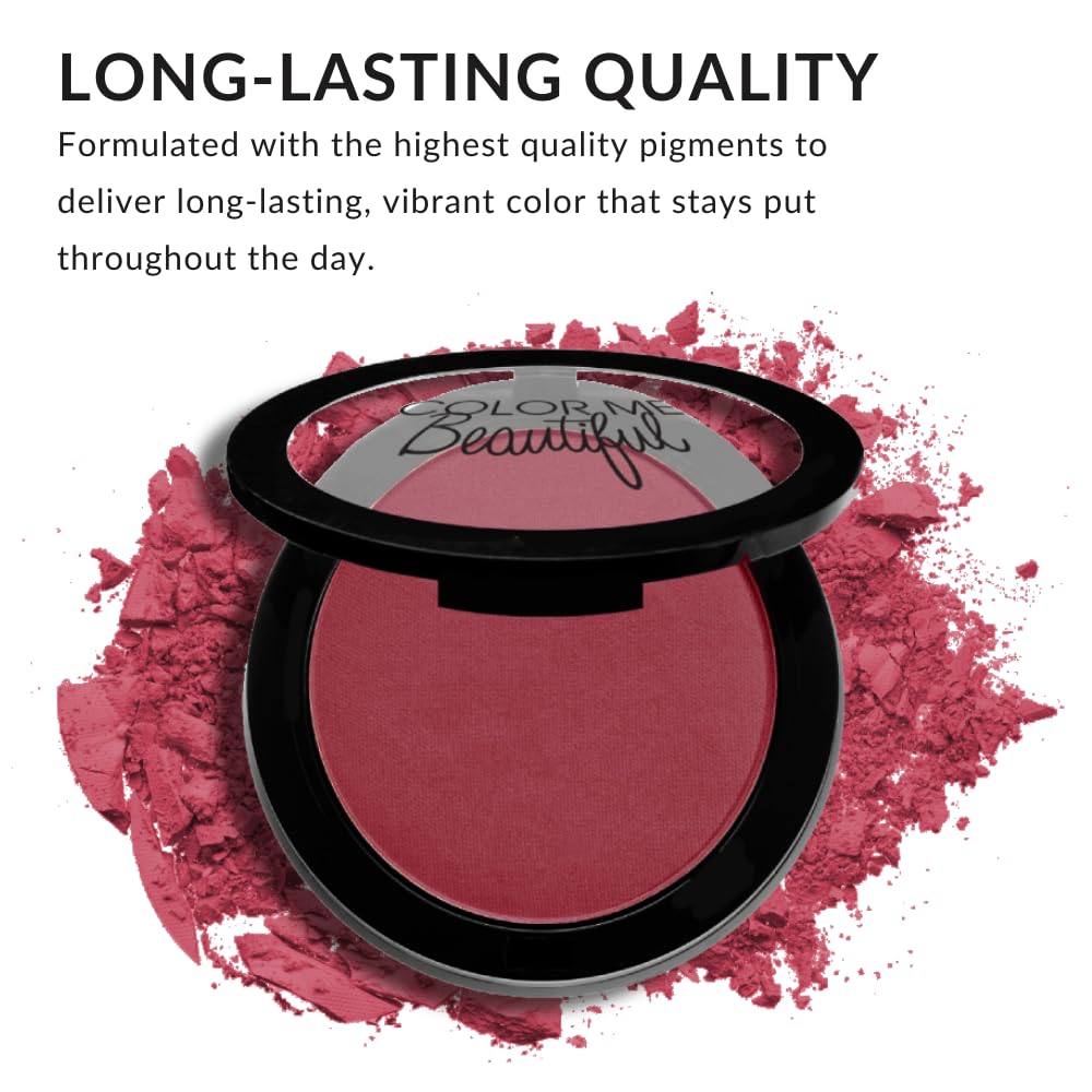 Color Pro Blush by Color Me Beautiful - Pressed Powder Blush with Buildable Coverage for Complexion Enhancement