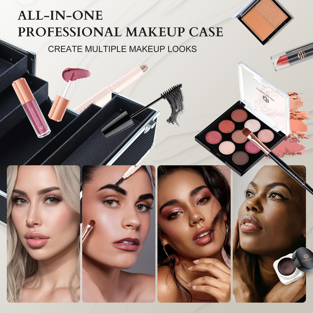 Color Nymph All-in-One Makeup Set for Teens & Women | Train Case Kit