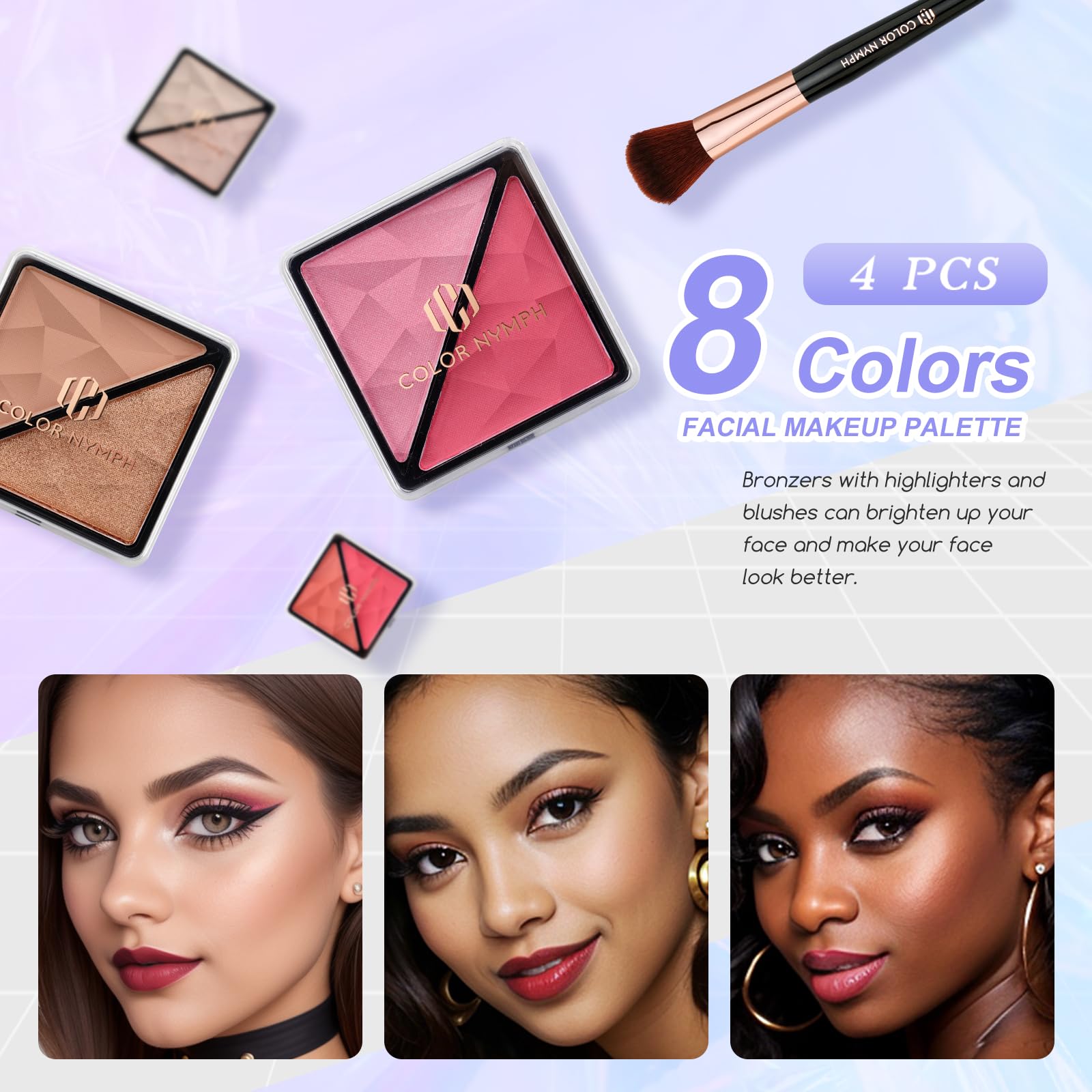 Color Nymph Makeup Kit for Women & Teens – 35 Color Eyeshadows, Lip Gloss, Brushes, Travel Case