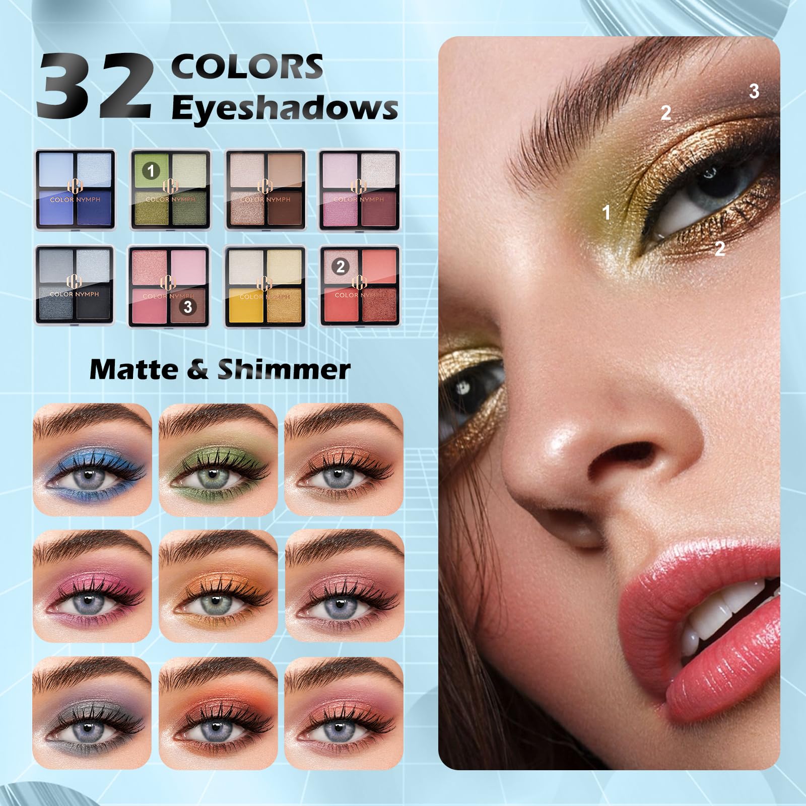 Color Nymph Teen Makeup Kit – All-in-One Beginner Set in White Train Case