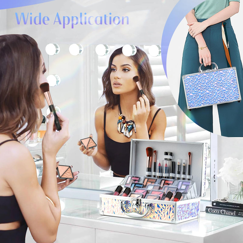 Color Nymph Makeup Kit for Women & Teens – 35 Color Eyeshadows, Lip Gloss, Brushes, Travel Case