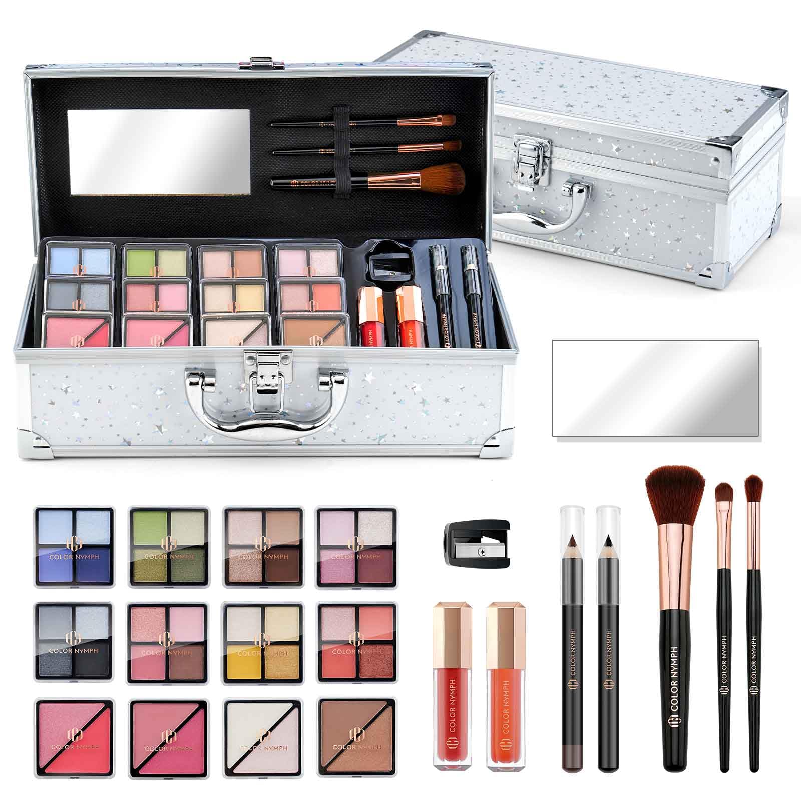 Color Nymph Teen Makeup Kit – All-in-One Beginner Set in White Train Case