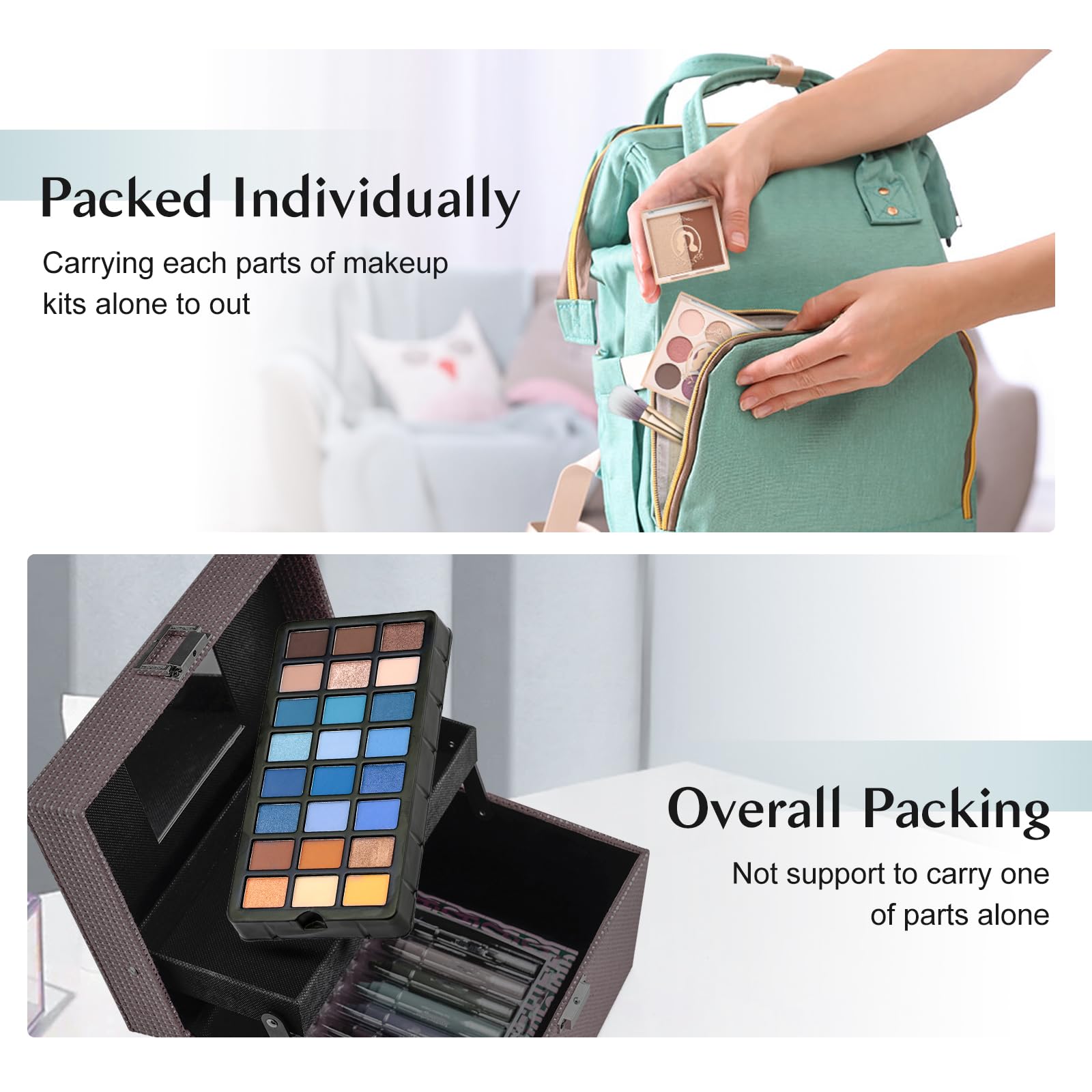 Color Nymph All In One Makeup Kit for Girls – Beginner 18-Color Set in Green Case
