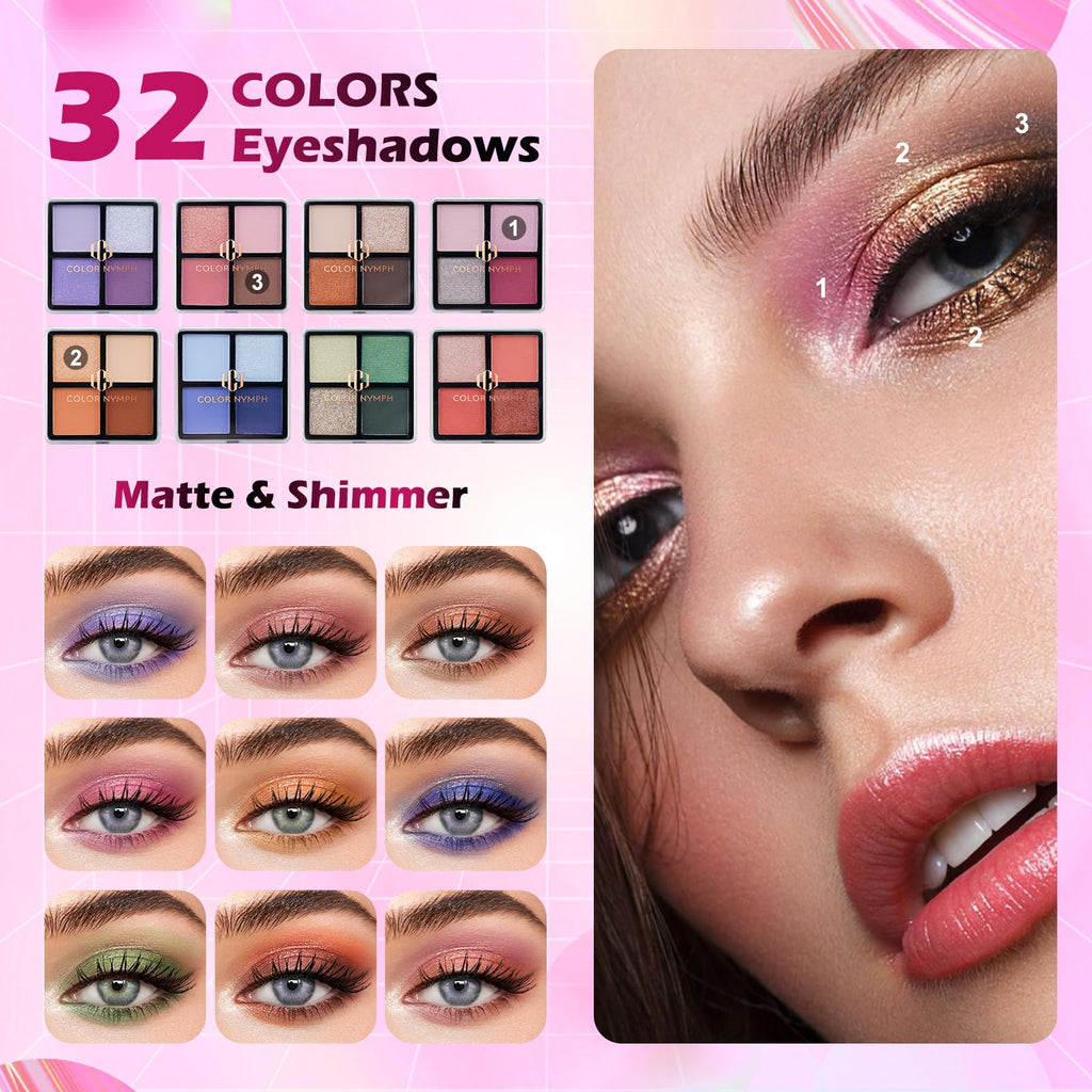 Color Nymph Teen Makeup Kit – All-in-One Beginner Set in Starry Black Train Case