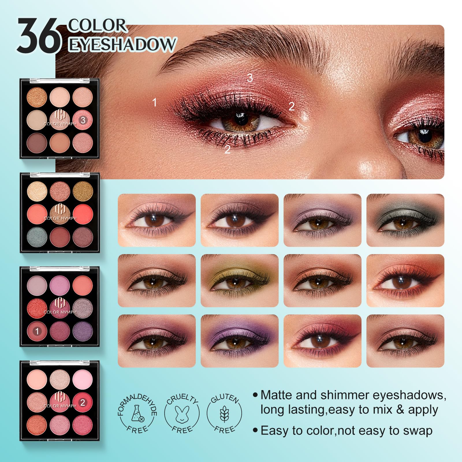 Color Nymph All In One Makeup Kit – 36 Colors, Travel Case, Beginner Friendly