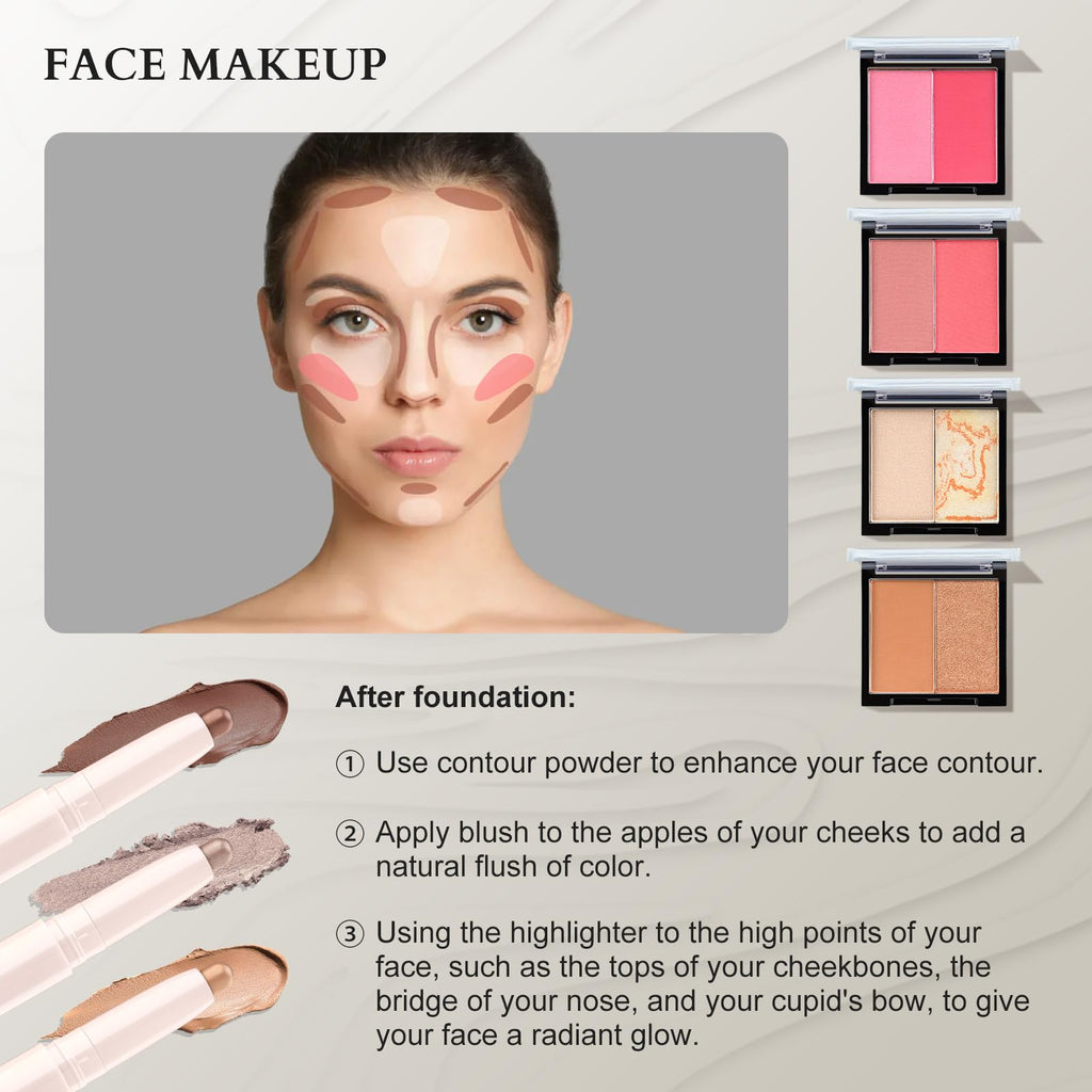 Color Nymph Professional Makeup Set for Teens & Women – Train Case Included