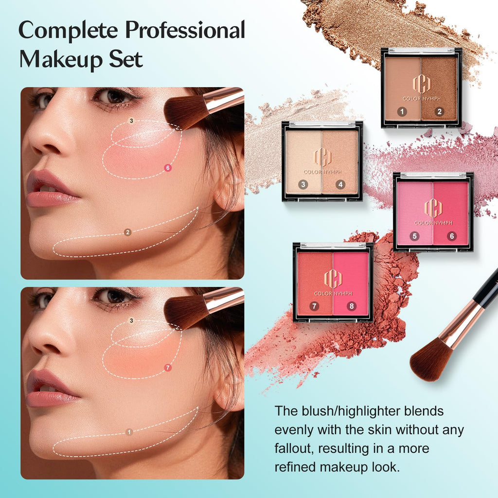 Color Nymph All In One Makeup Kit – 36 Colors, Travel Case, Beginner Friendly