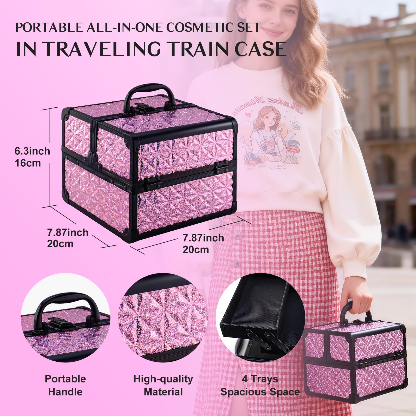 Color Nymph All-in-One Makeup Kit for Teens – 36 Eyeshadows + Train Case