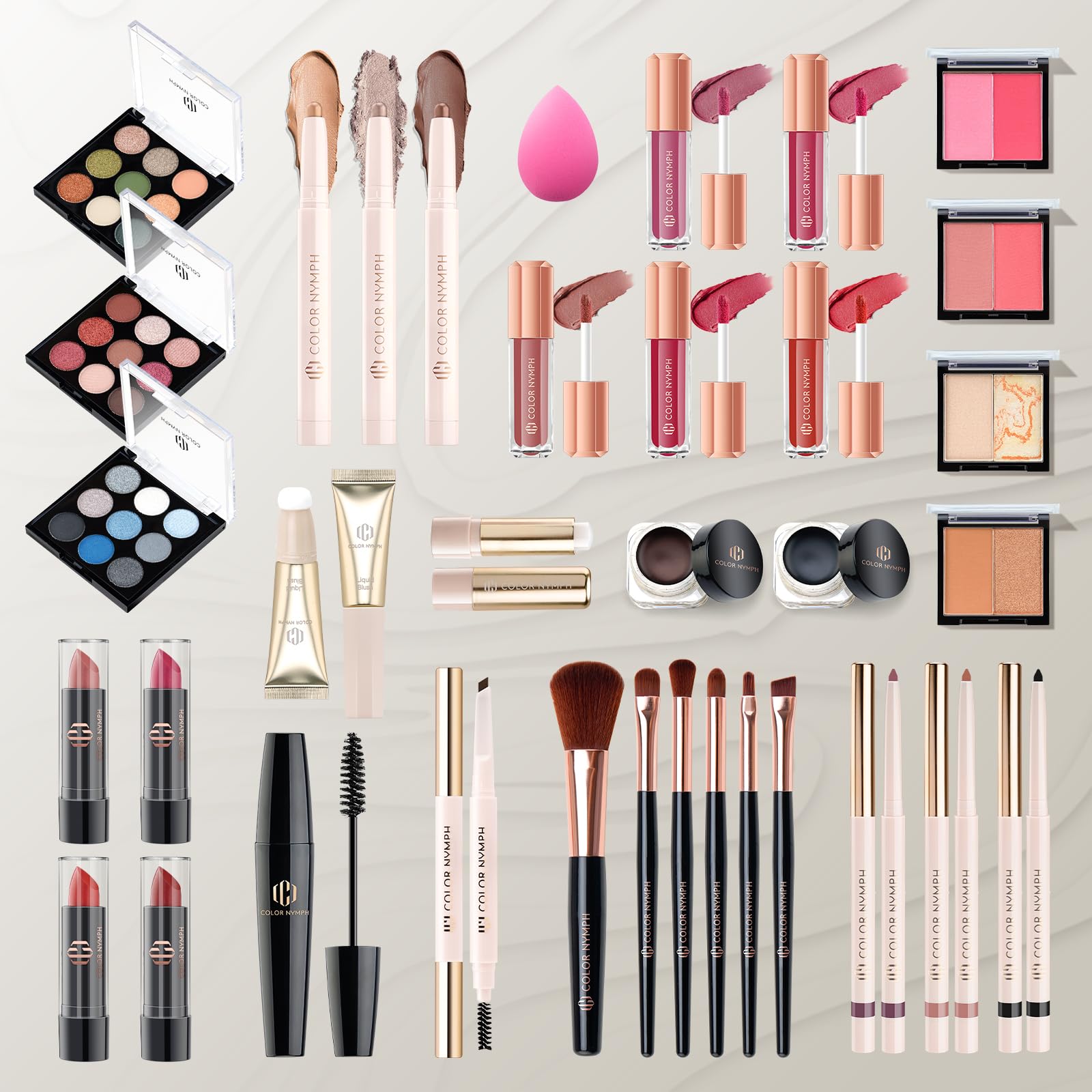 Color Nymph All-in-One Makeup Set for Teens & Women | Train Case Kit