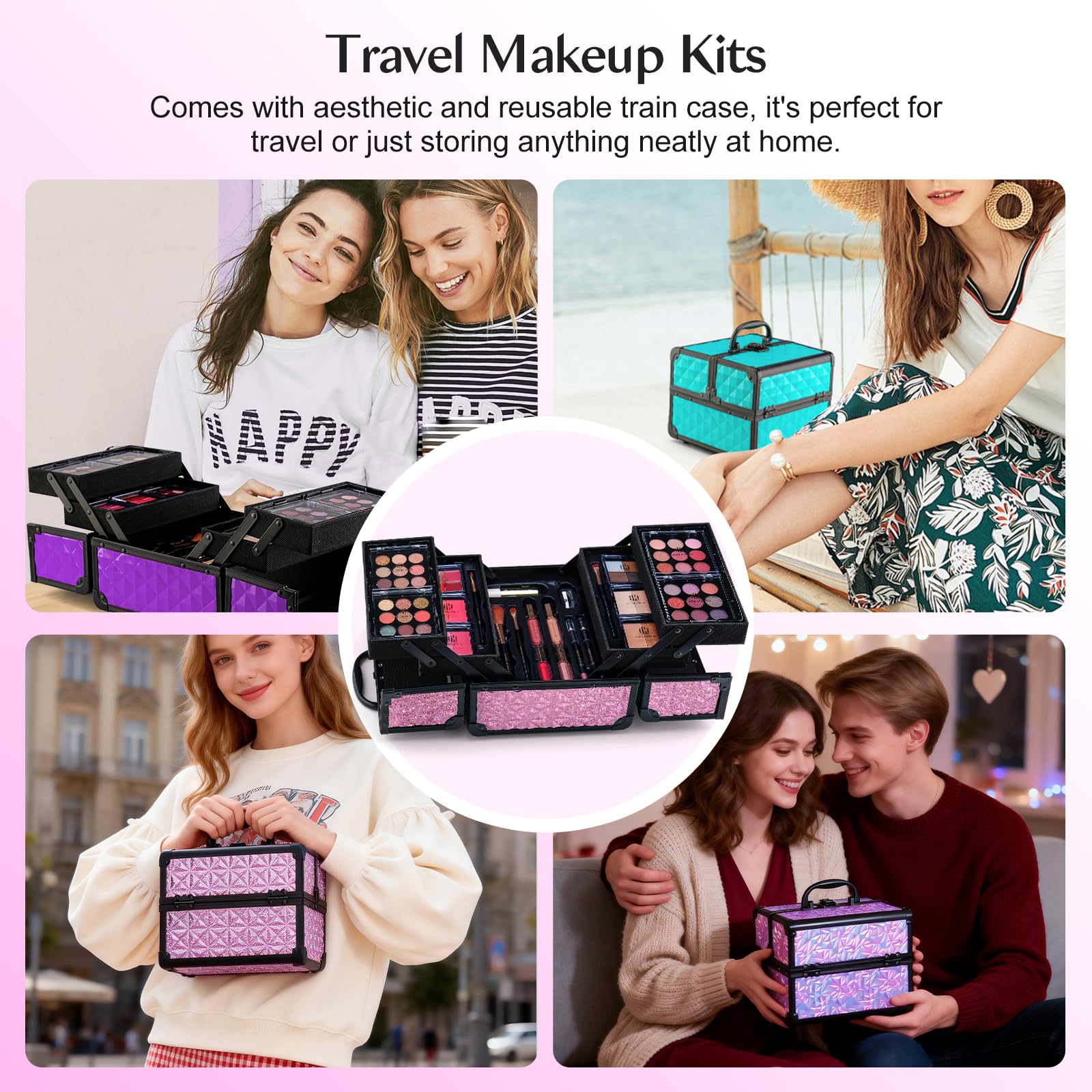 Color Nymph All-in-One Makeup Kit for Teens – 36 Eyeshadows + Train Case