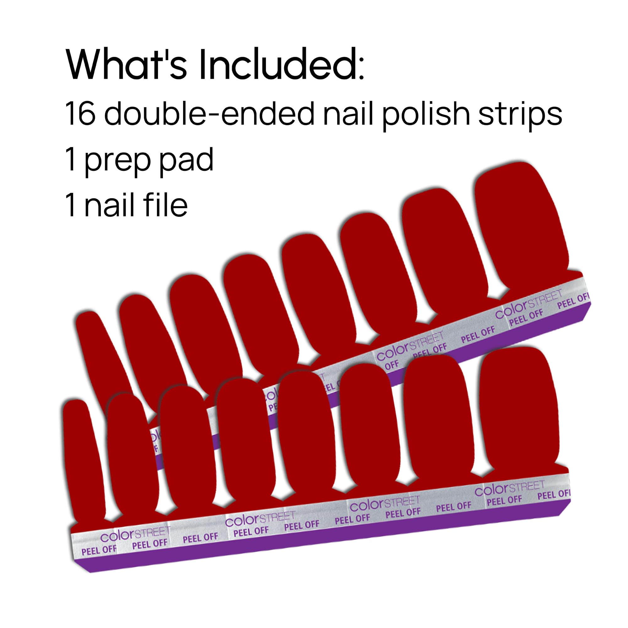 Color Street Beijing Beauty Nail Strips – Creme Finish, Quick Peel, 16 Strips