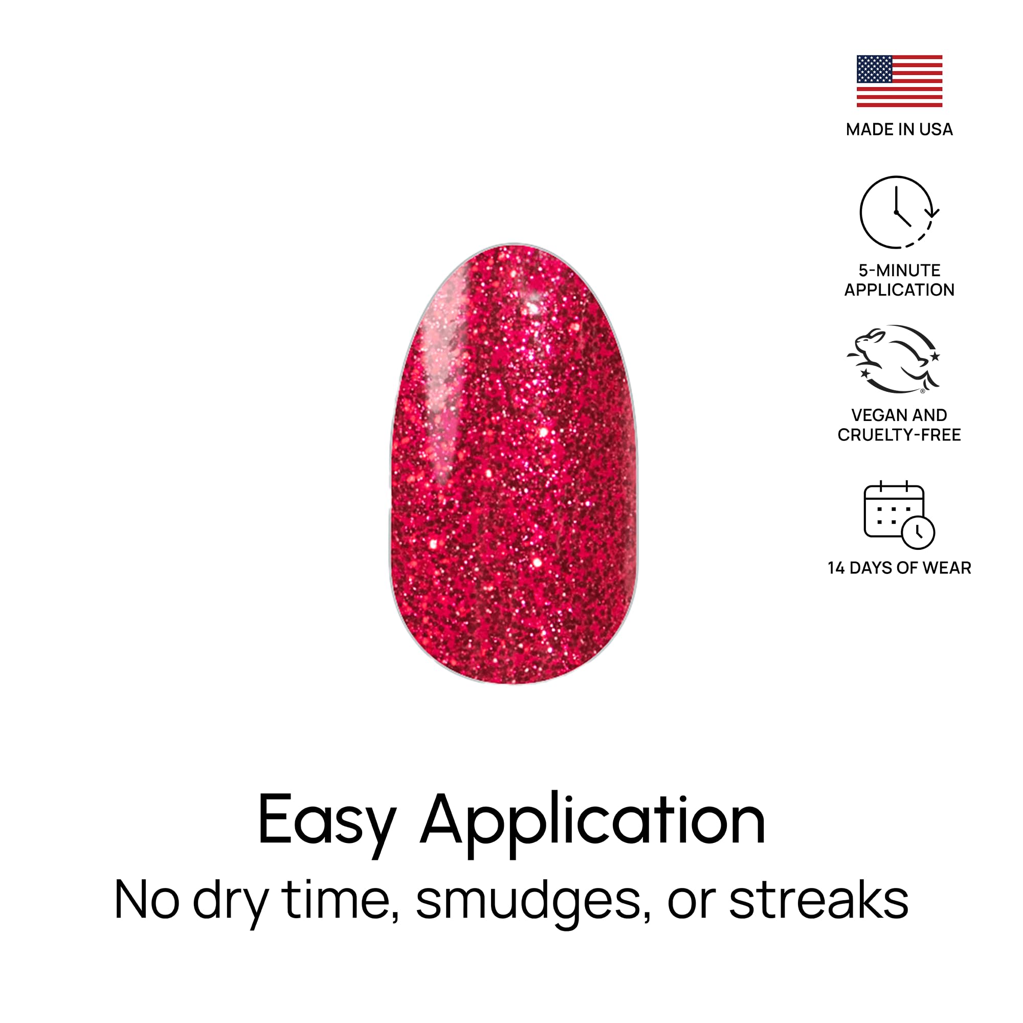 Color Street Cherry on Top Nail Strips | Ruby Red Glitter