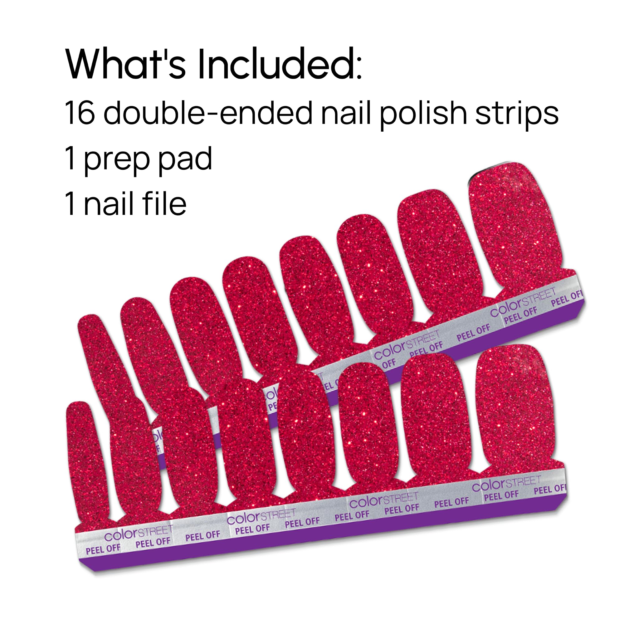 Color Street Cherry on Top Nail Strips | Ruby Red Glitter