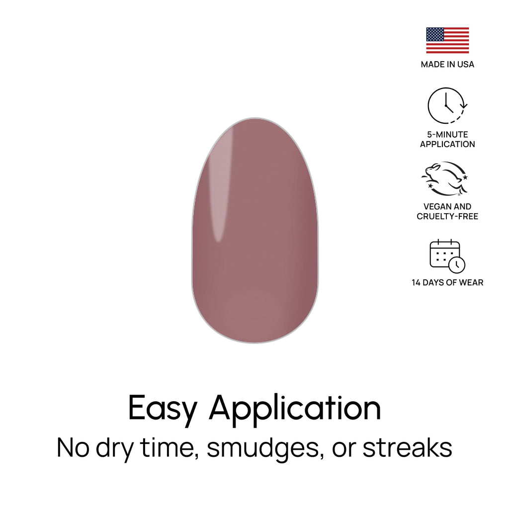 Color Street Macaron Nail Strips – Sheer Deep Mauve Creme Jelly Finish