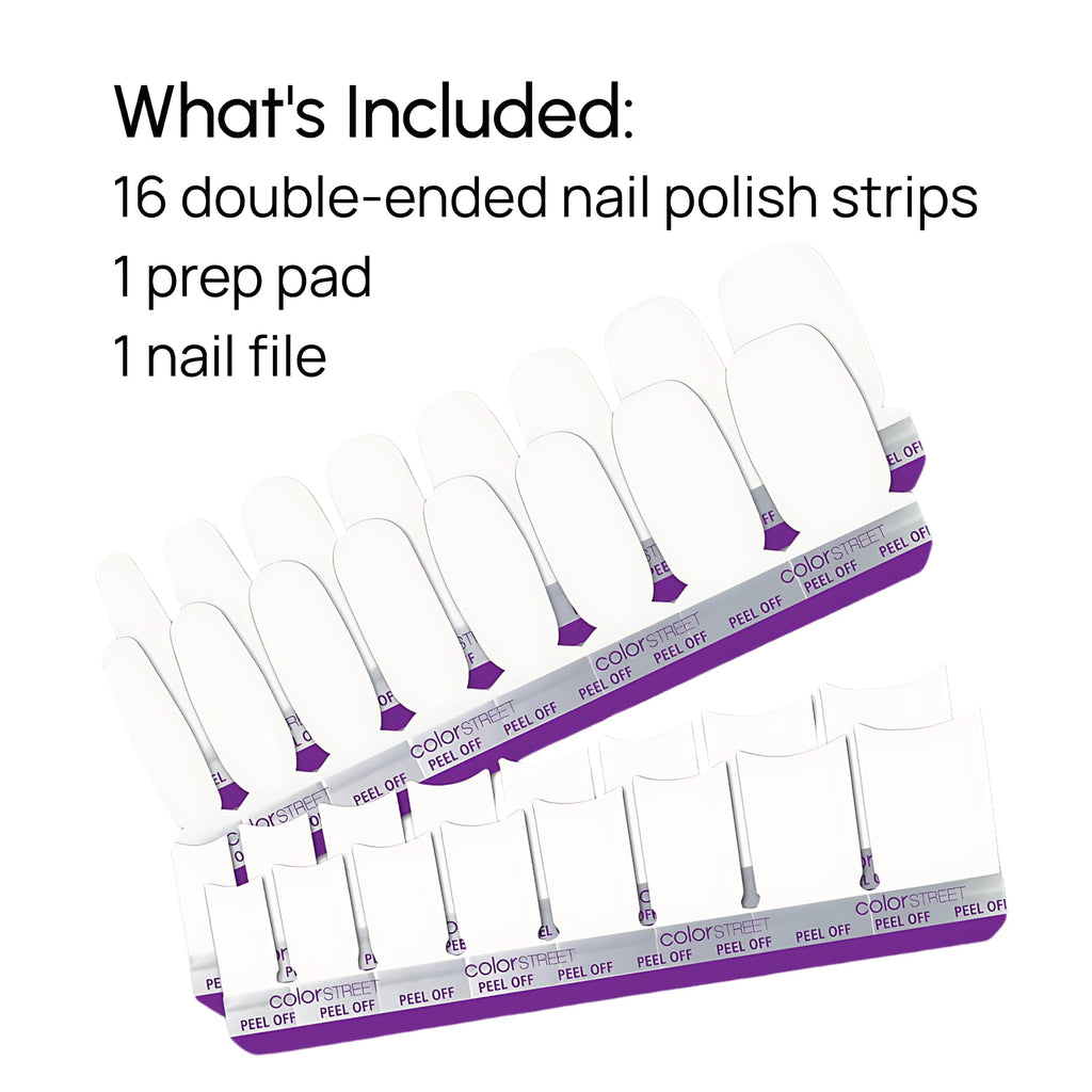 Color Street Meet Me in Paris French Nail Strips – Creme Tips & Clear Overlay