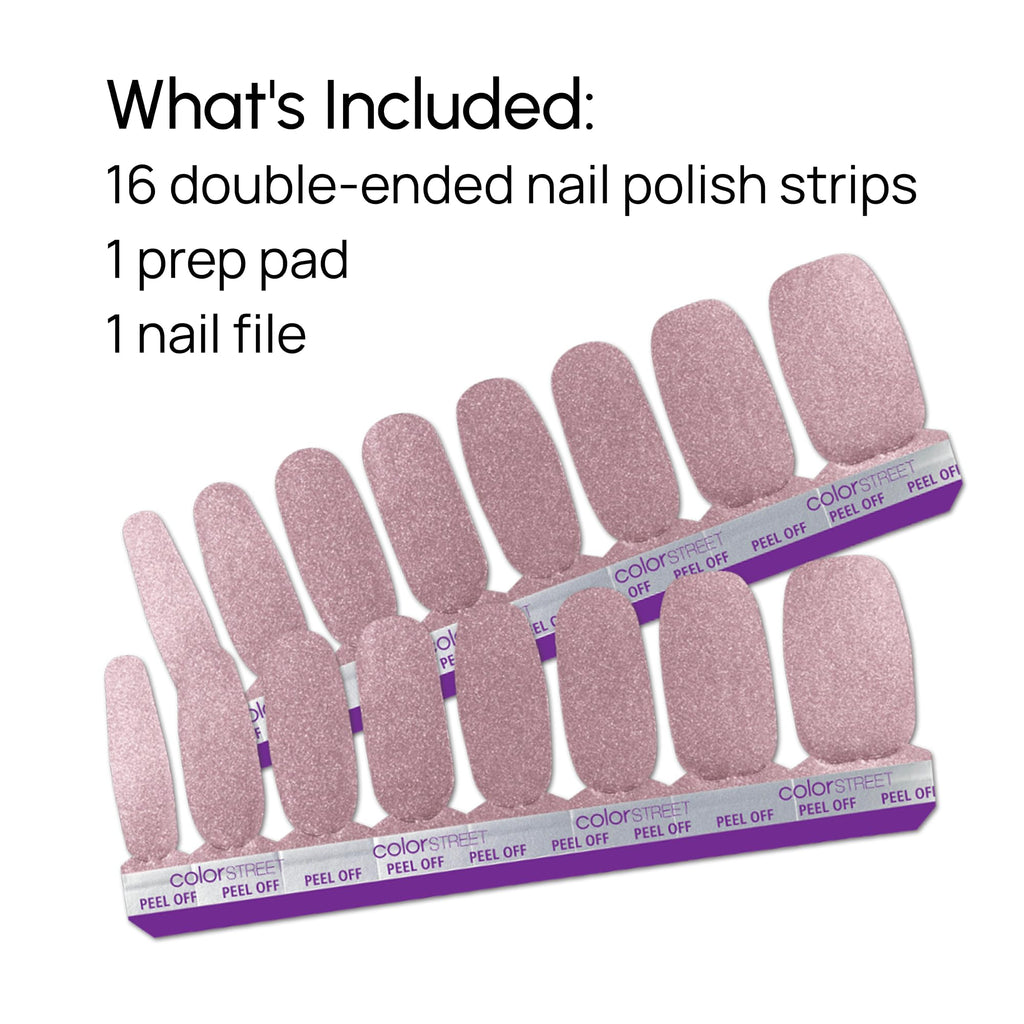 Color Street Princess Cut Nail Strips – Rose Gold Shimmer, Easy Peel, Real Polish