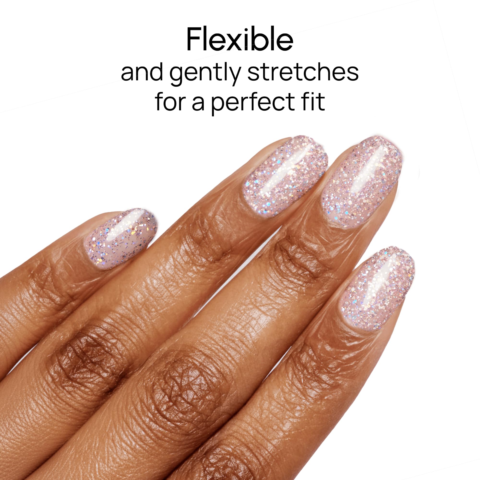Color Street Shimmer Down Nail Strips – Rosy Pink Glitter, 16 Double-Ended, Made in USA