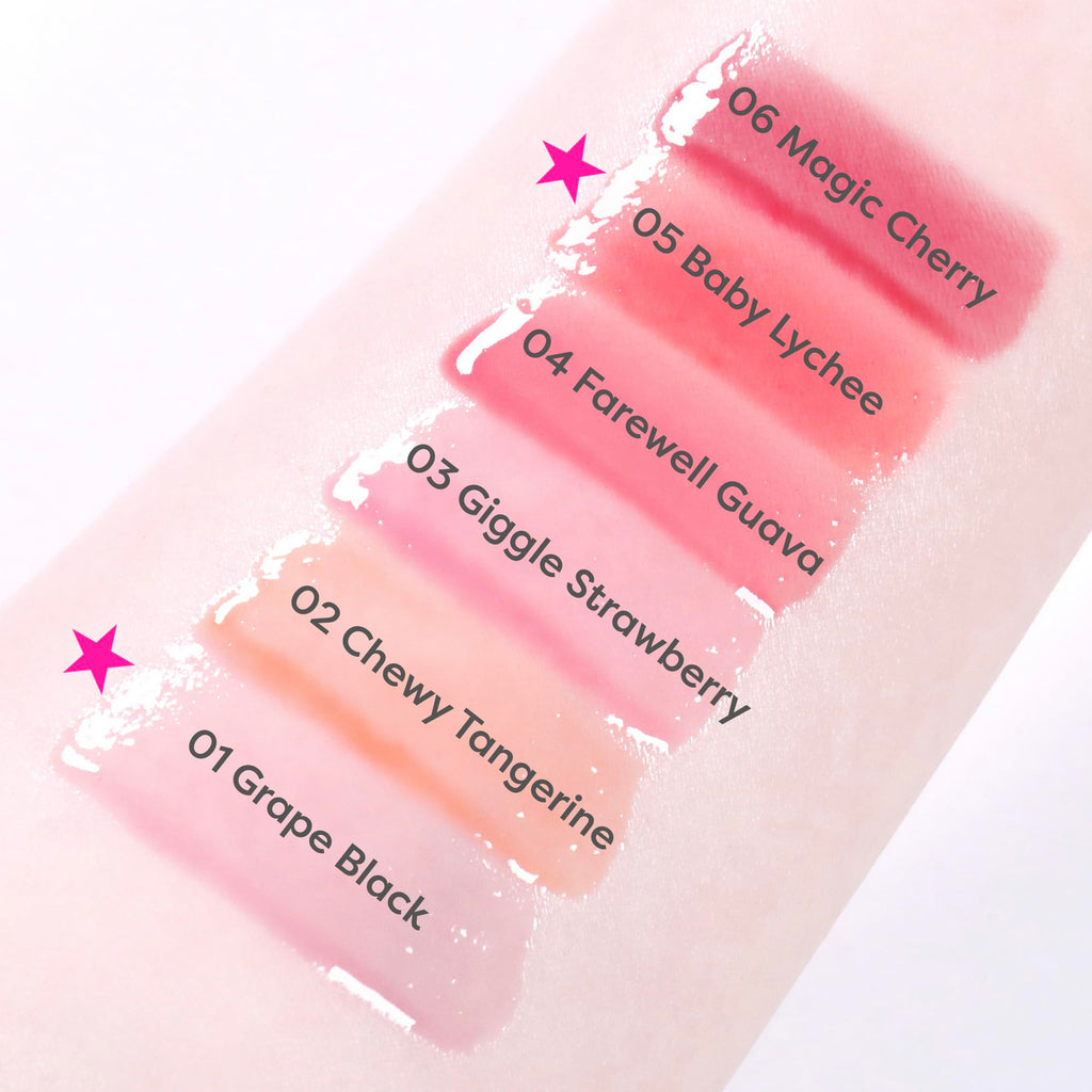 COLORGRAM Fruity Glass Gloss 05 Baby Lychee – Non-Sticky Lip Gloss with Glass Shine