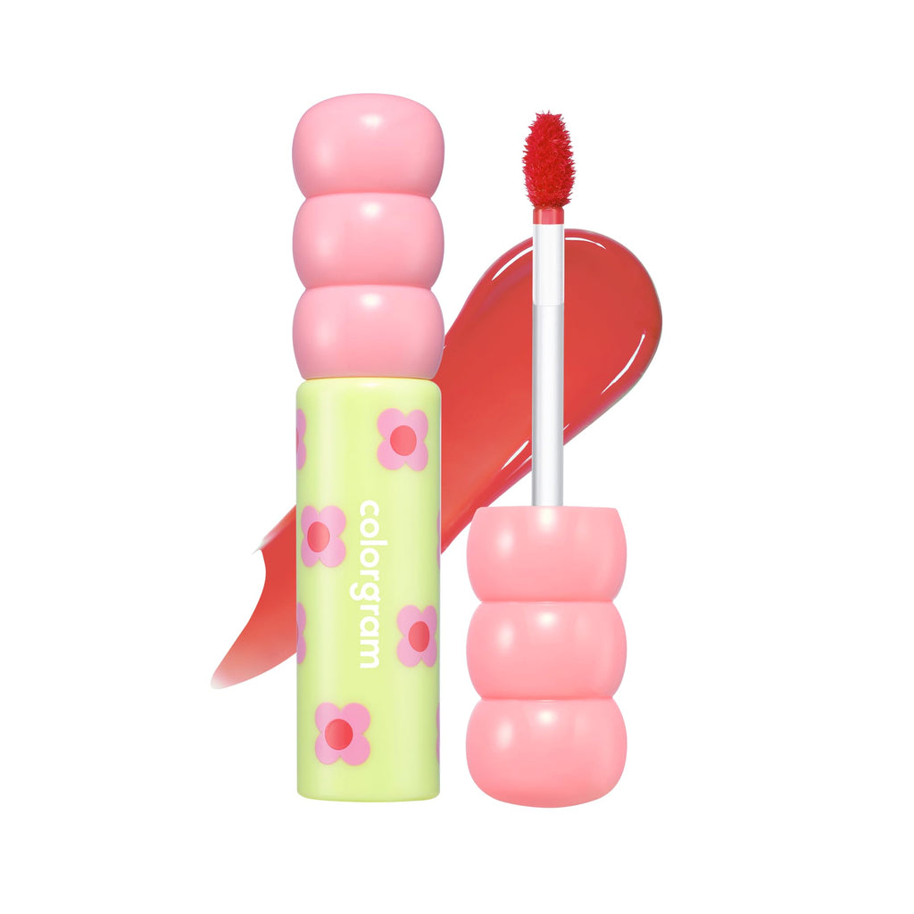 COLORGRAM Fruity Glass Tint 02 Dewy Grapefruit – Korean Long Lasting & Waterproof Lip Stain