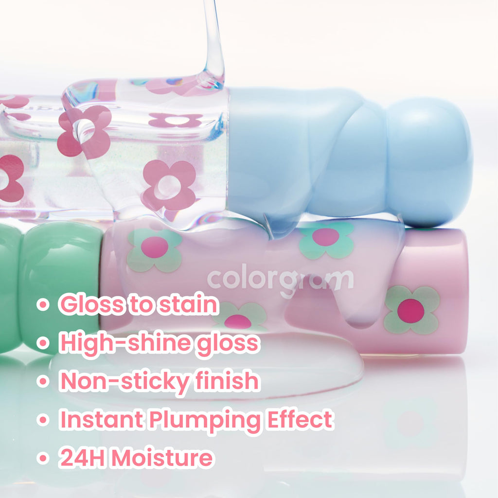 COLORGRAM Fruity Glass Tint 14 Sulky Lychee – Long-Lasting Gloss Lip Tint
