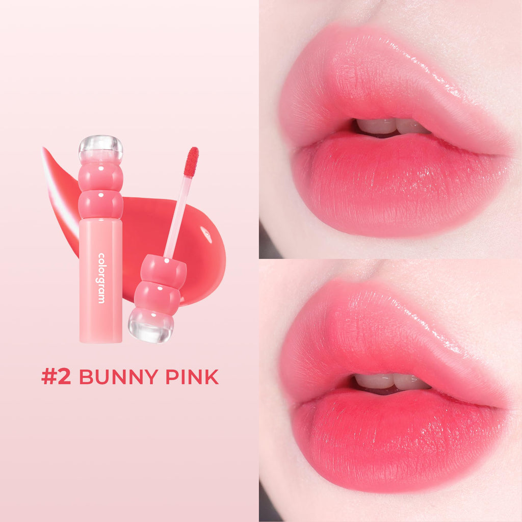 COLORGRAM Fruity Water Tint 02 Bunny Pink – Hydrating, Buildable Lip Tint